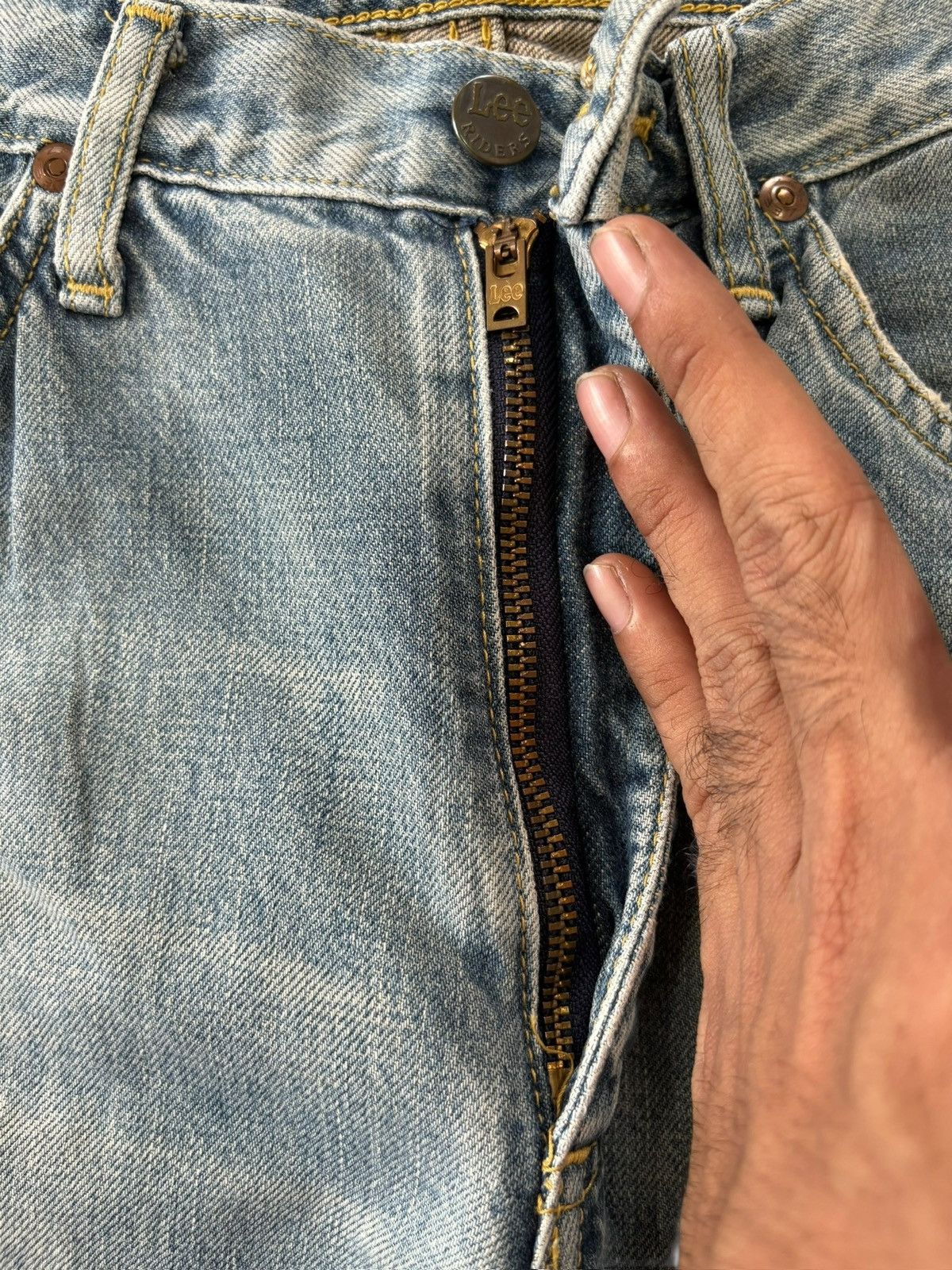 Lee Vintage 90s Lee Riders Faded Distressed Flare Jeans Size 29" - 3 Thumbnail