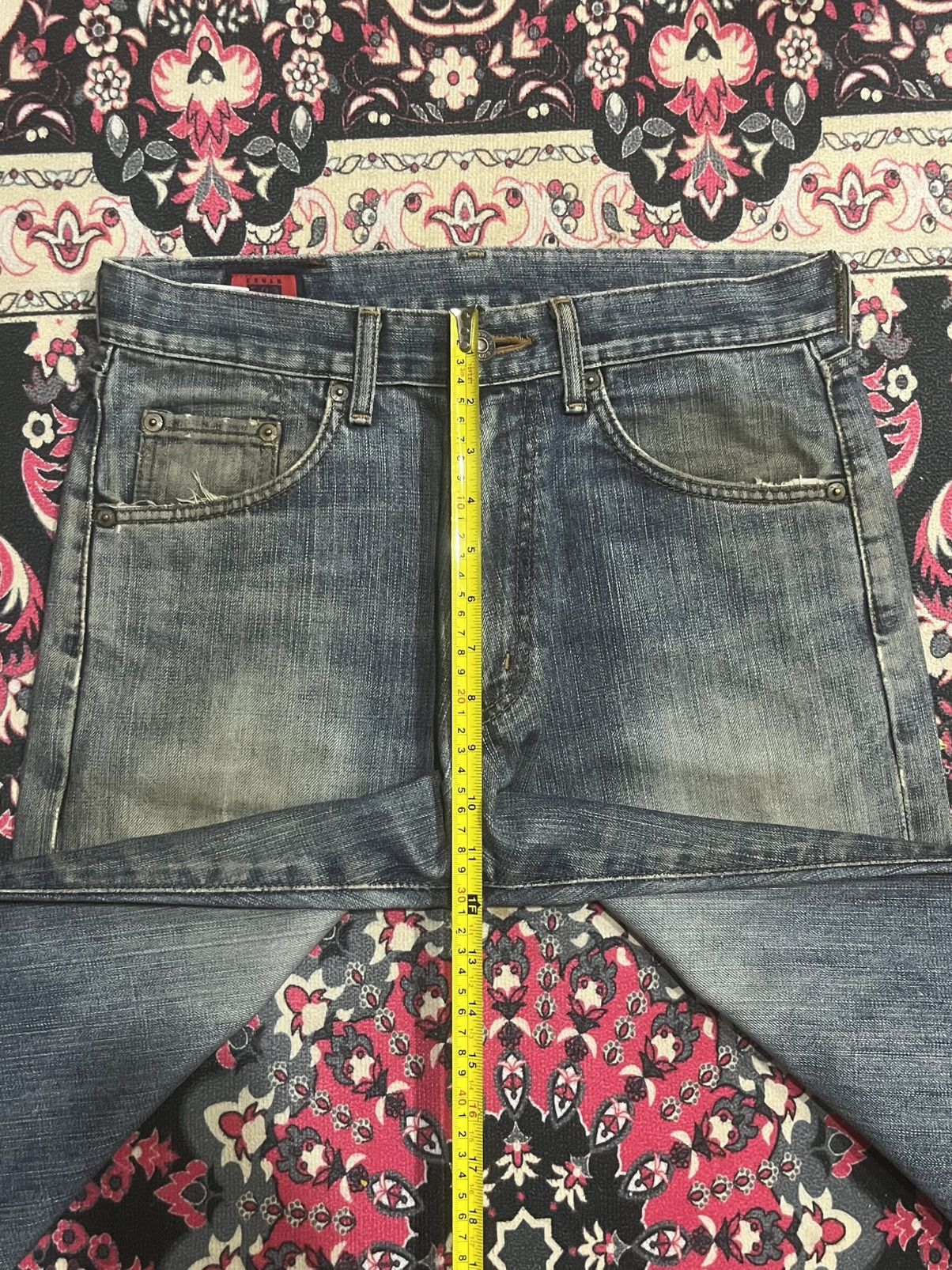 Kapital ⚡️Distressed⚡️Vintage Edwin 503w Blue Washed Ripped Patch Jean Size US 28 / EU 44 - 15 Thumbnail