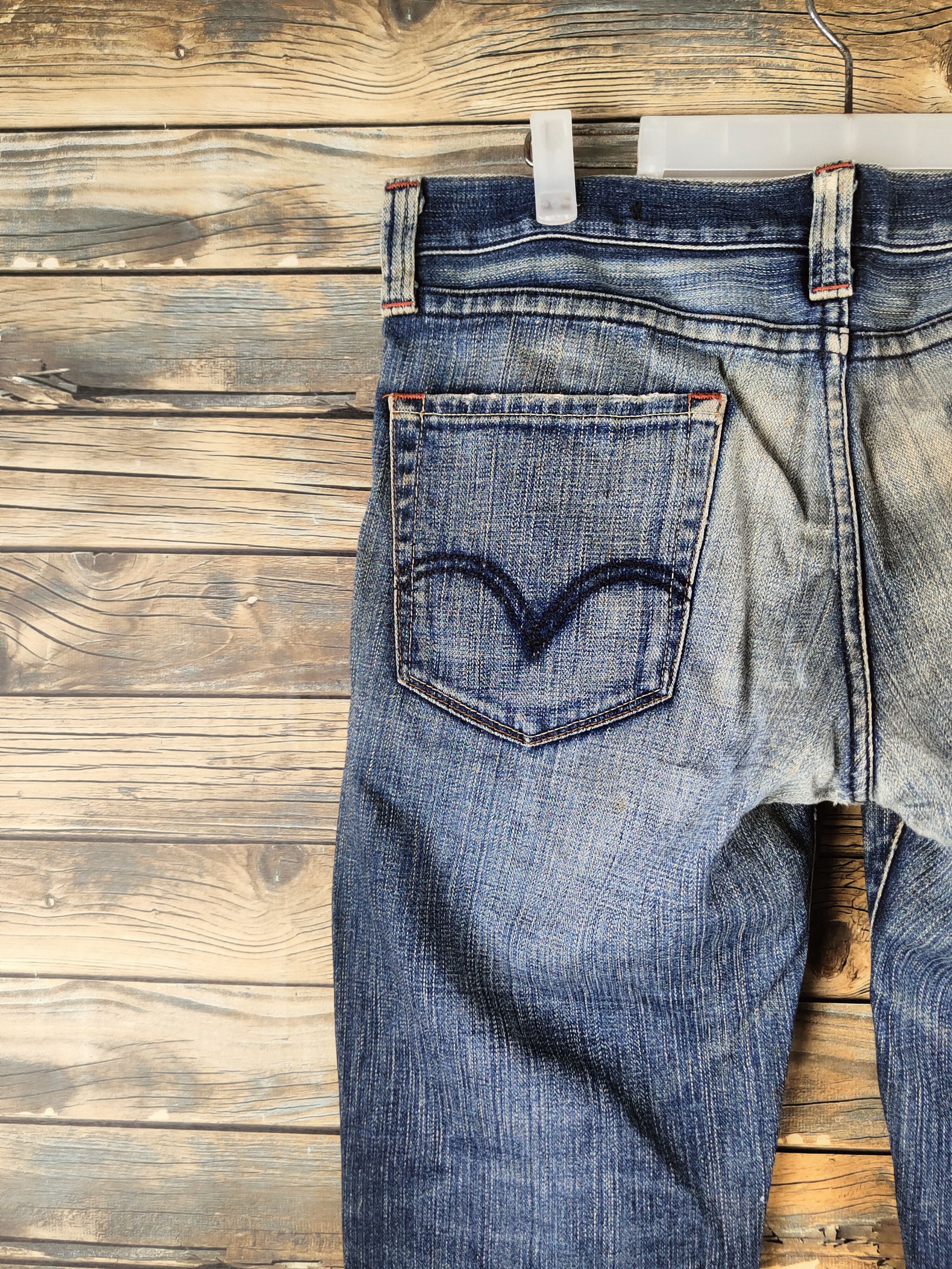 Levi's DL Levi's Dark Blue Distressed Ripped Jeans #46-823 Size US 33 - 9 Thumbnail