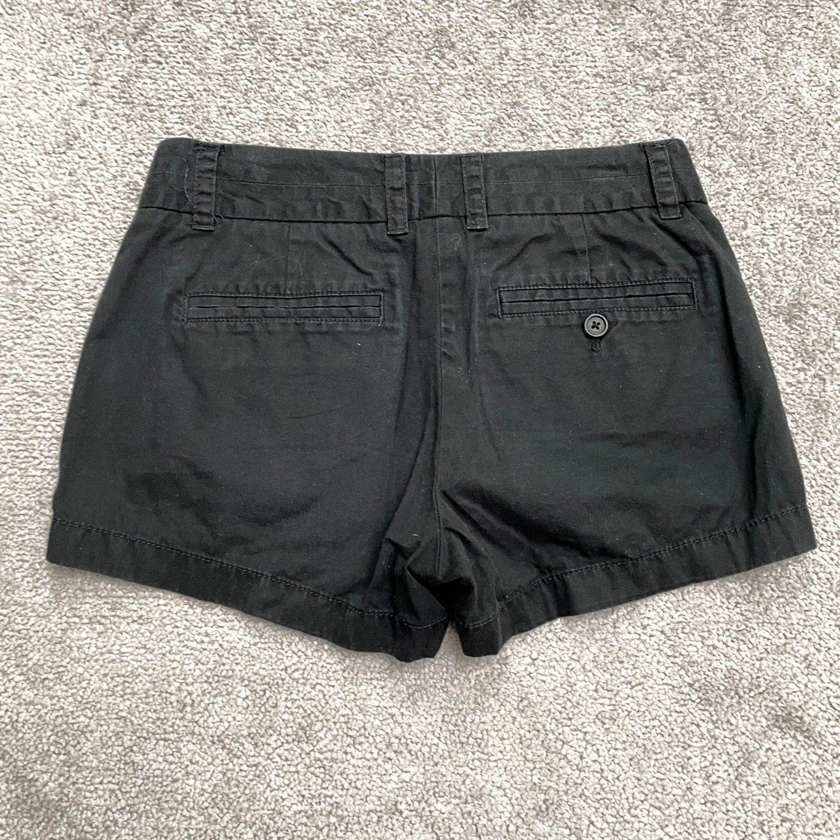 J.Crew VINTAGE J. Crew Chino Shorts Womens 00 Black Mid Rise Cotton Pockets Casual Size 24" / US 00 / IT 34 - 2 Thumbnail