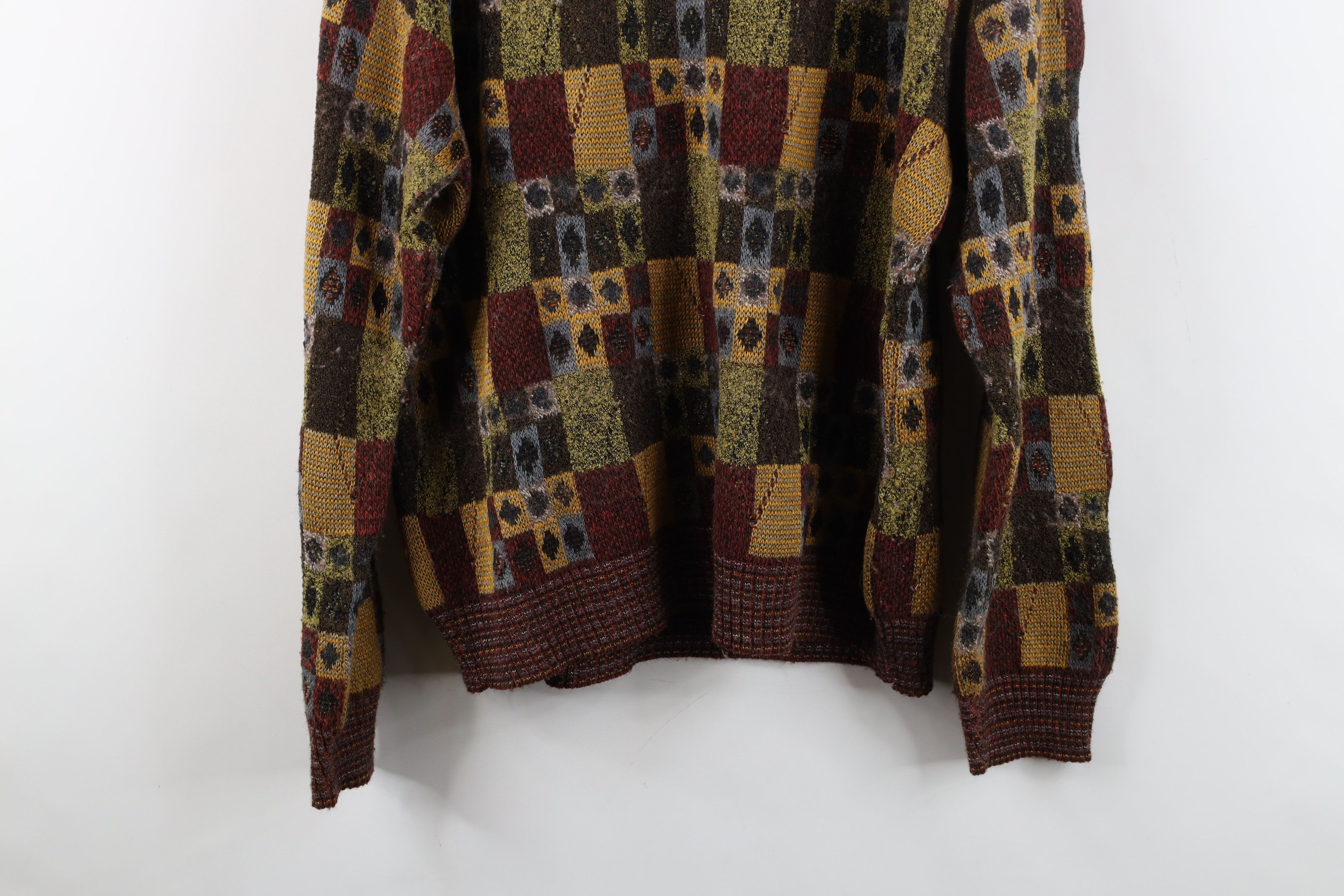 Vintage Vintage 90s Streetwear Checkered Knit Crewneck Sweater Size US M / EU 48-50 / 2 - 12 Thumbnail
