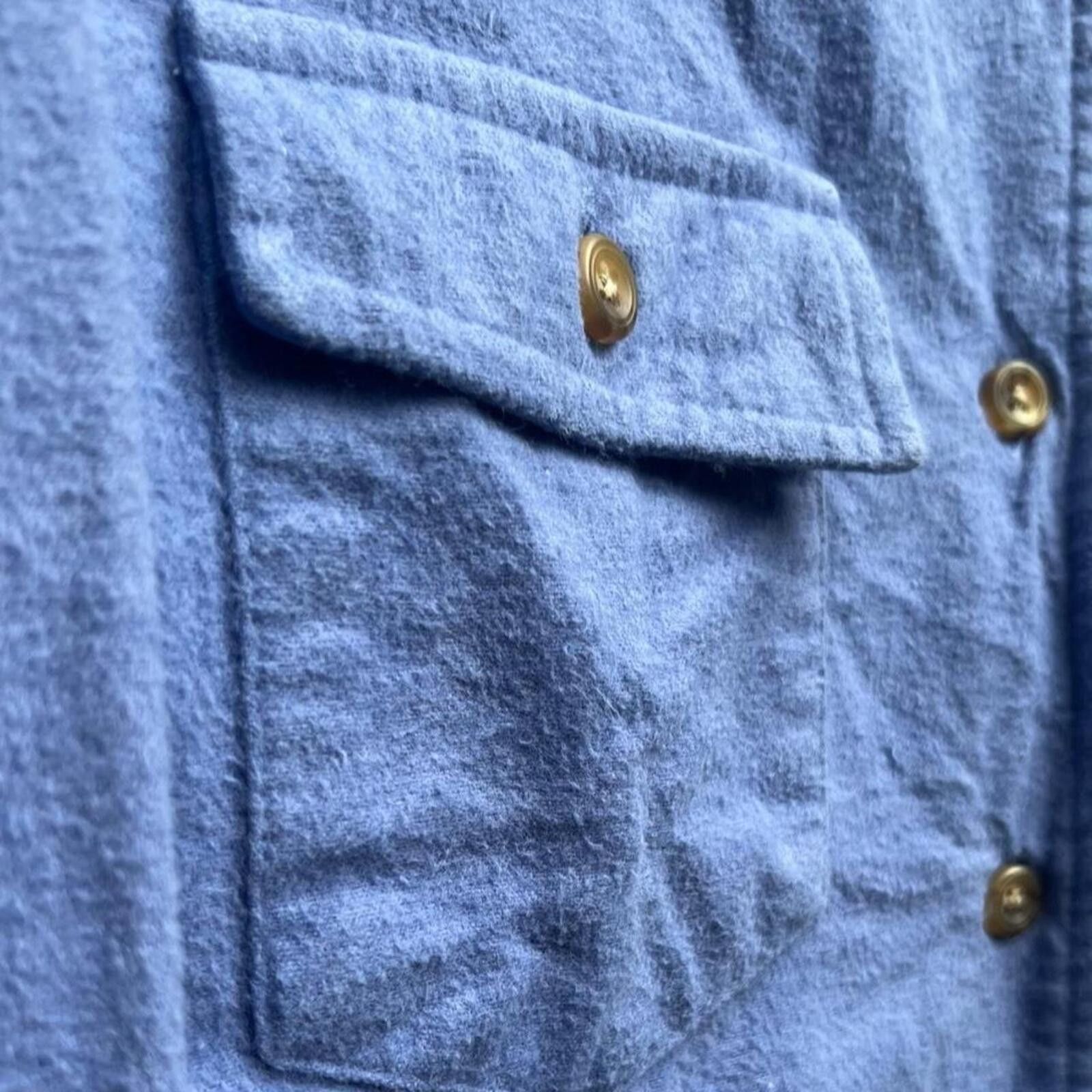 L.L. Bean 1990's L.L. Bean Women's M Blue Button Down Cotton Jacket Size L / US 10 / IT 46 - 4 Thumbnail