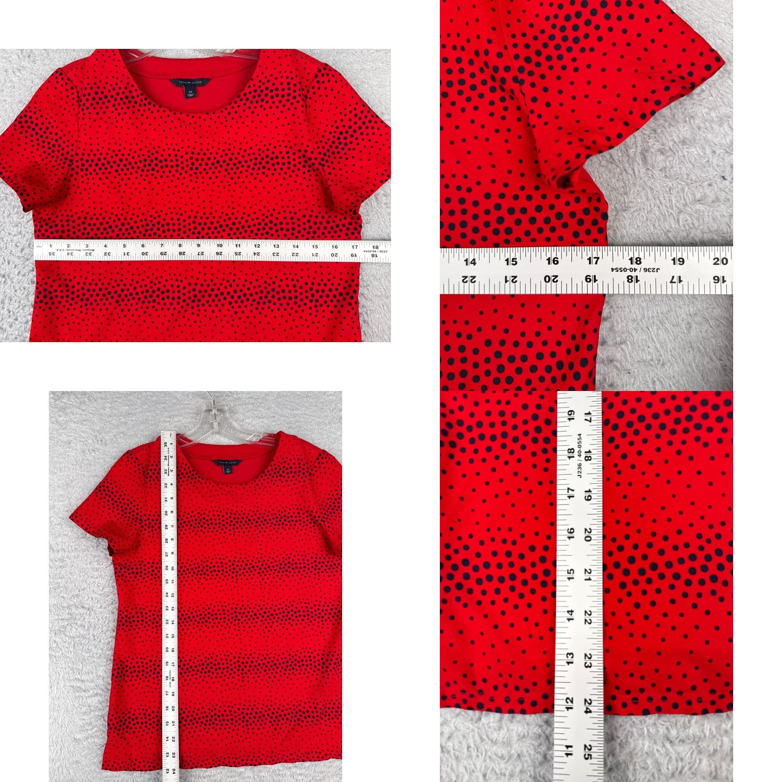 Tommy Hilfiger Tommy Hilfiger Shirt Women S Petite Red Polka Dot Crew Neck Viscose Blend Size S / US 4 / IT 40 - 8 Thumbnail