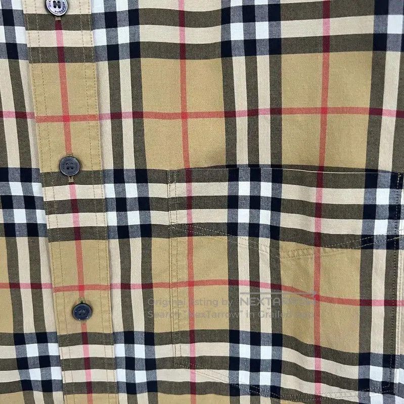 Burberry Burberry Khaki Plaid Short Sleeve Shirt. Size US L / EU 52-54 / 3 - 3 Thumbnail