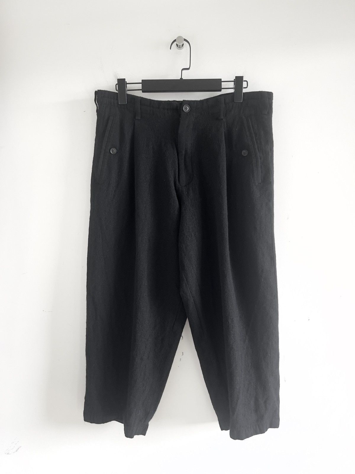 Yohji Yamamoto Yohji Yamamoto Pour Homme 1Tuck Wool Width Pants Size US 30 / EU 46 - 1 Thumbnail