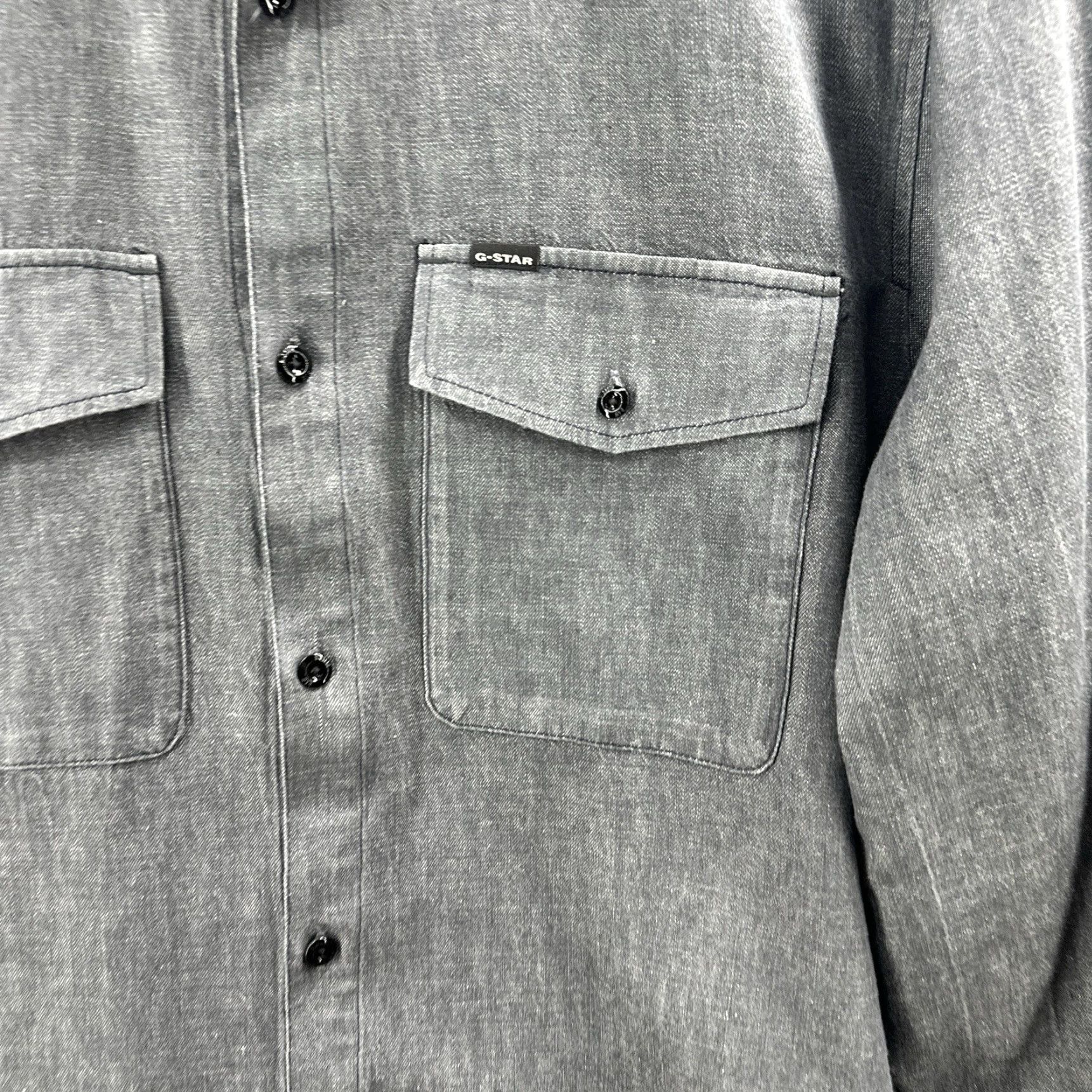 G-Star G-STAR Marine Slim Button-Up Shirt Men XL Long Sleeve Collared Gray Western Gorpcore Size US XL / EU 56 / 4 - 5 Thumbnail