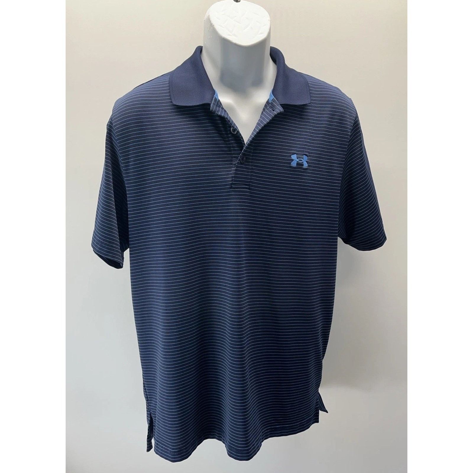 Under Armour Under Armour Men's UA Matchplay Stripe Polo Shirt Blue M Size US M / EU 48-50 / 2 - 1 Thumbnail