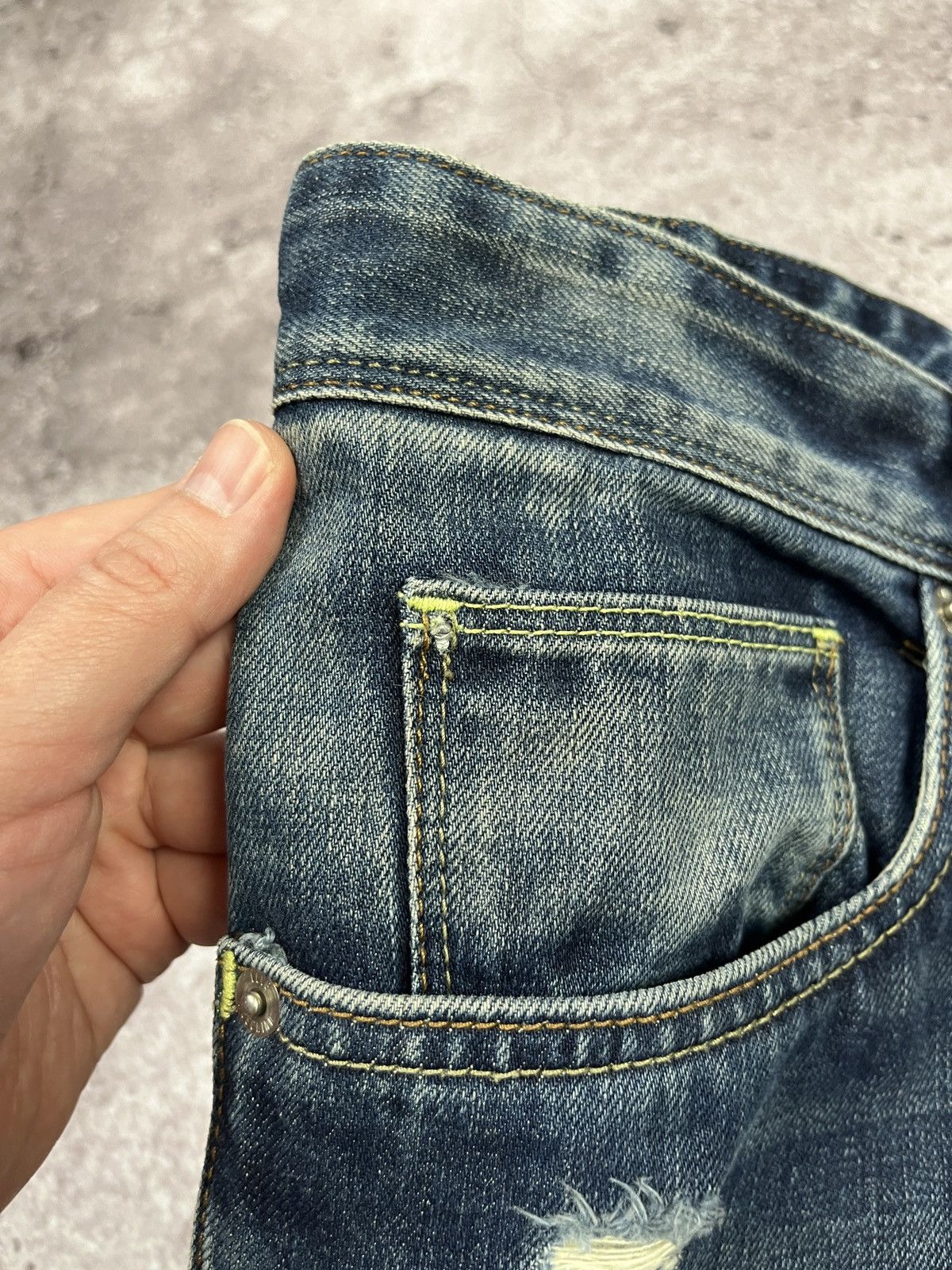 Moschino Denim Shorts Blue Distressed Logo Patch Streetwear Size US 34 / EU 50 - 5 Thumbnail