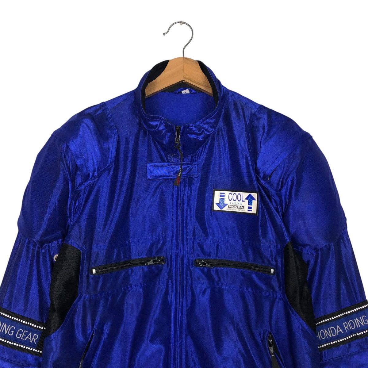 Honda 🔥VINTAGE RACING BOMBER BIKER JACKET HONDA BIG LOGO Size US L / EU 52-54 / 3 - 5 Thumbnail