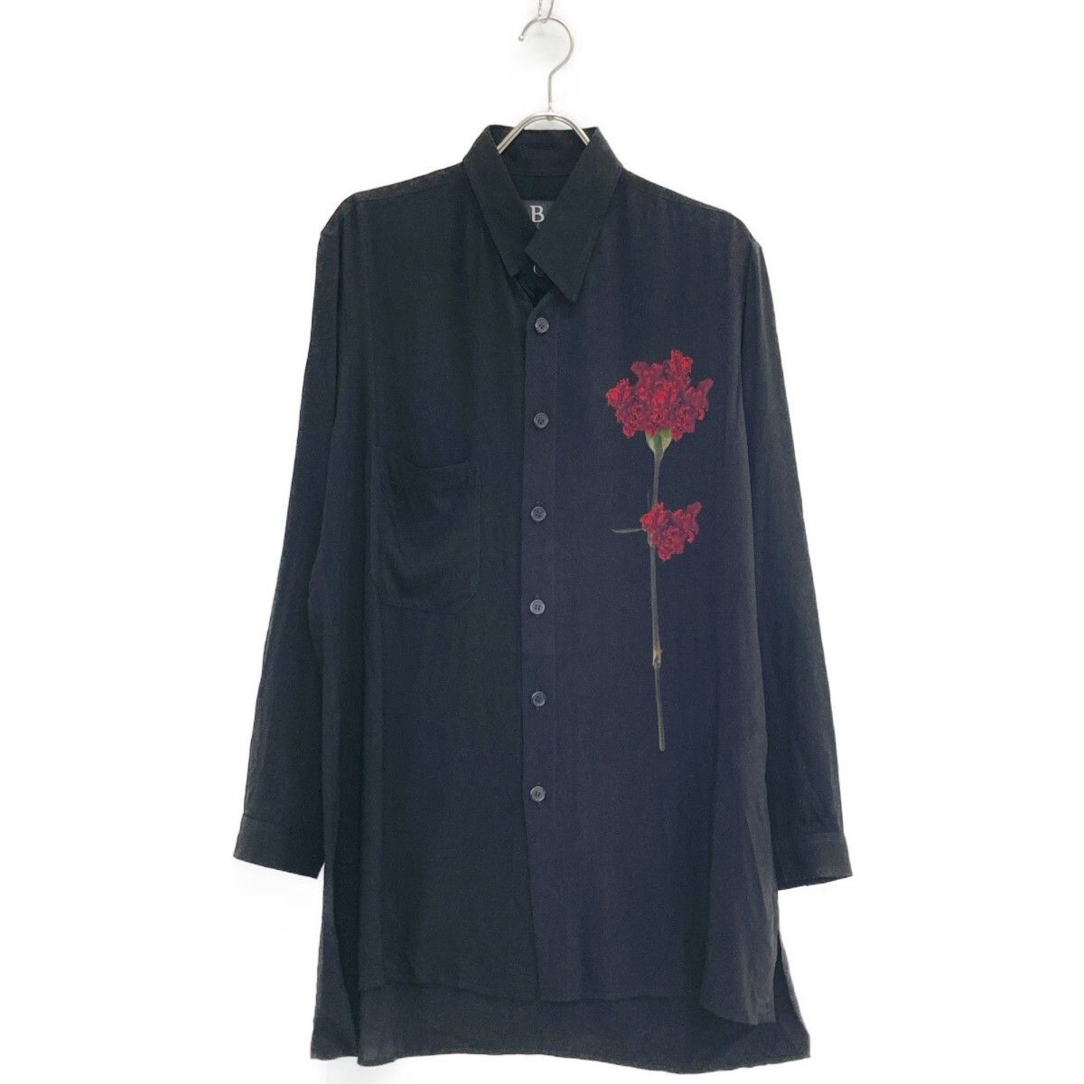 Yohji Yamamoto Yohji Yamamoto Single Flower Long Sleeve Shirt Rayon Size 1 Size US S / EU 44-46 / 1 - 1 Thumbnail