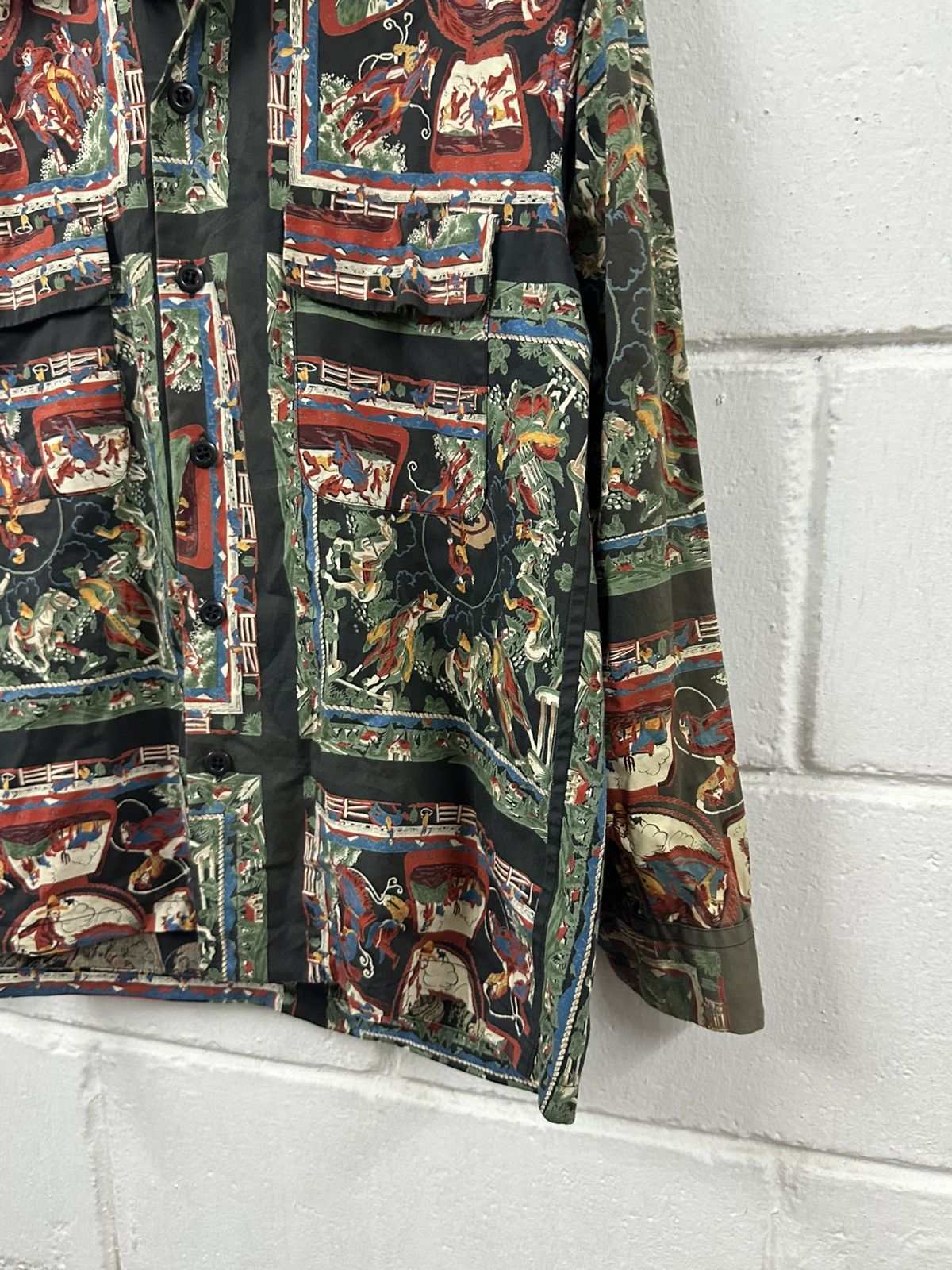 Sugar Cane Vintage Sugar Canes Toyo Enterprise Cowboy Printed L/S Size US L / EU 52-54 / 3 - 6 Thumbnail