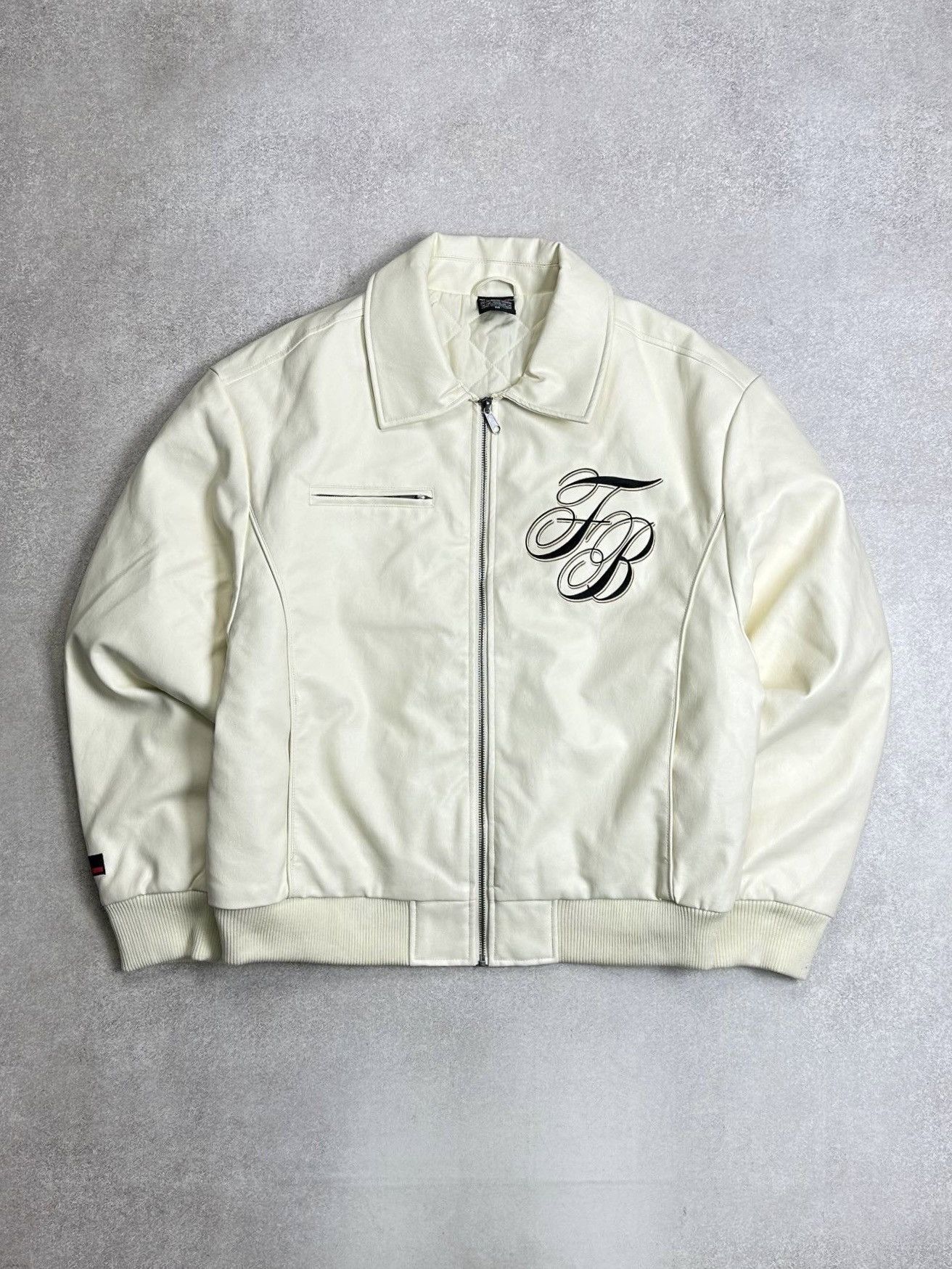 Fubu Vintage Fubu JNCO Style White Leather Bomber Jacket M Size US M / EU 48-50 / 2 - 1 Thumbnail