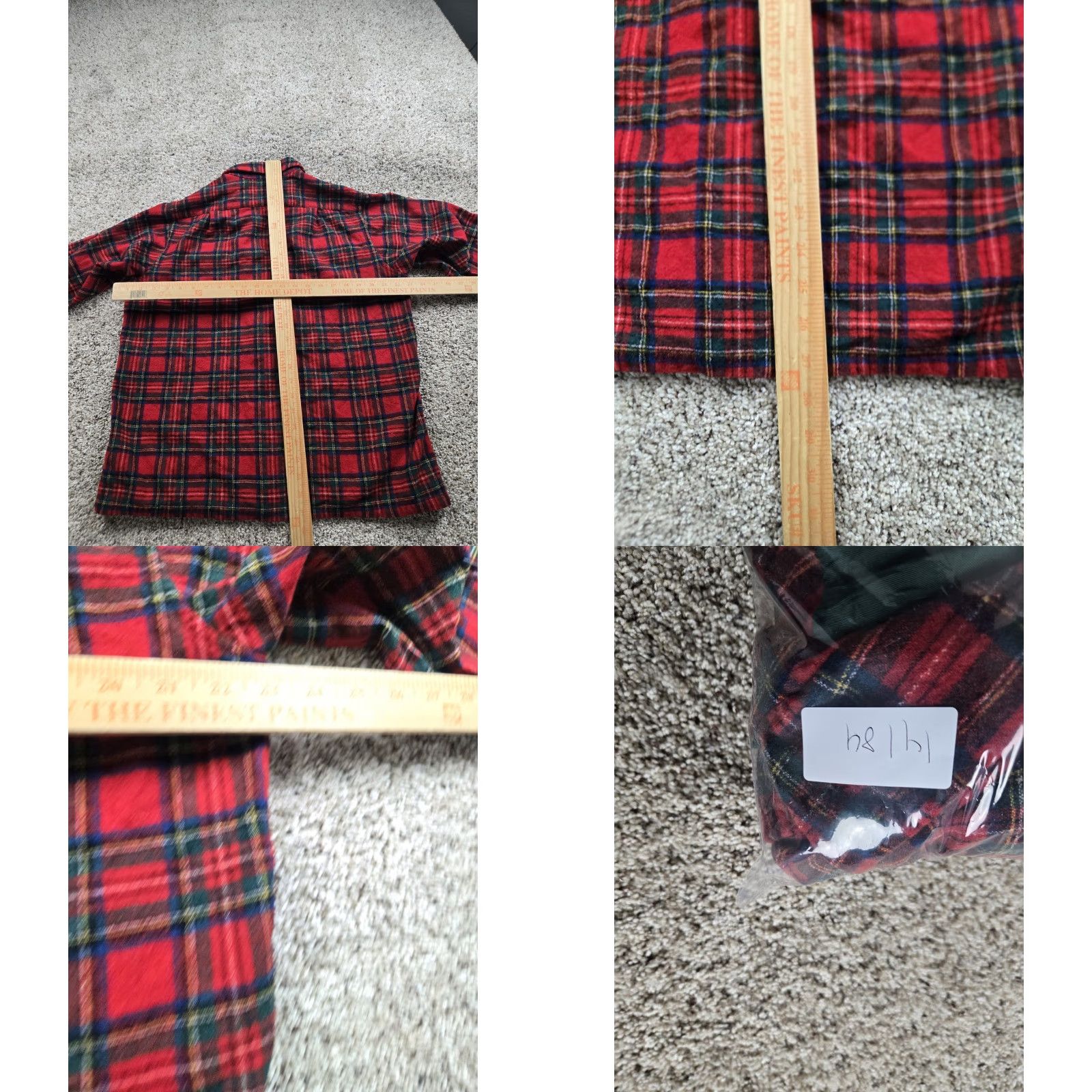 Pendleton VINTAGE Pendleton Flannel Shirt XL Red Plaid Loop Collar Long Sleeve Wool 60s Men Shirt Size US XL / EU 56 / 4 - 10 Thumbnail