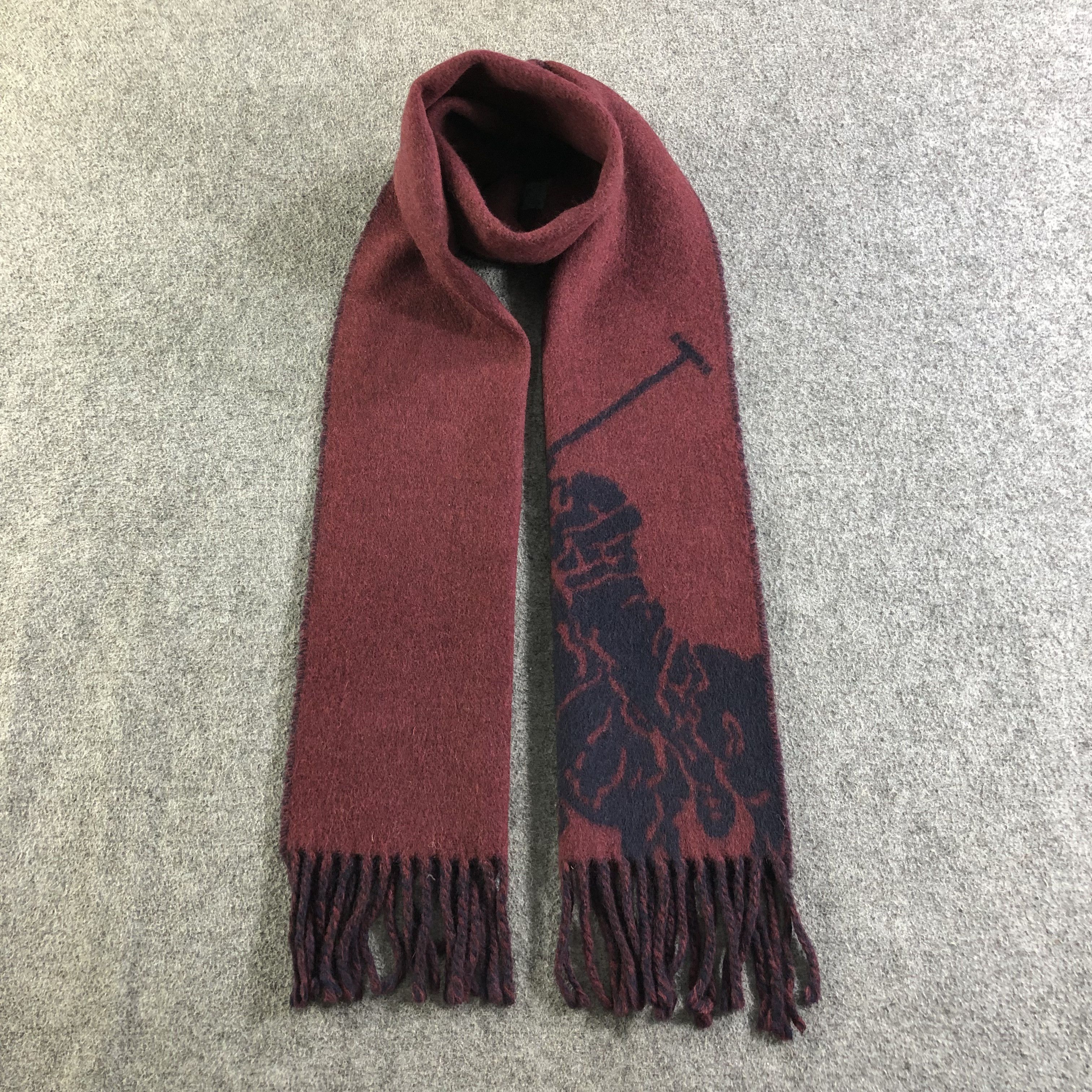 Polo Ralph Lauren Big Logo Wool Scarf Muffler Neckwear V2131