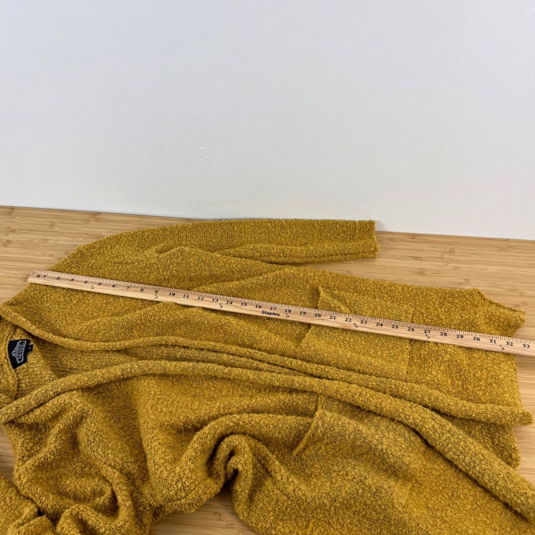 Vintage Angie Cardigan Sweater Open Front M Wool Blend Mustard Yellow Knit Size M / US 6-8 / IT 42-44 - 4 Thumbnail