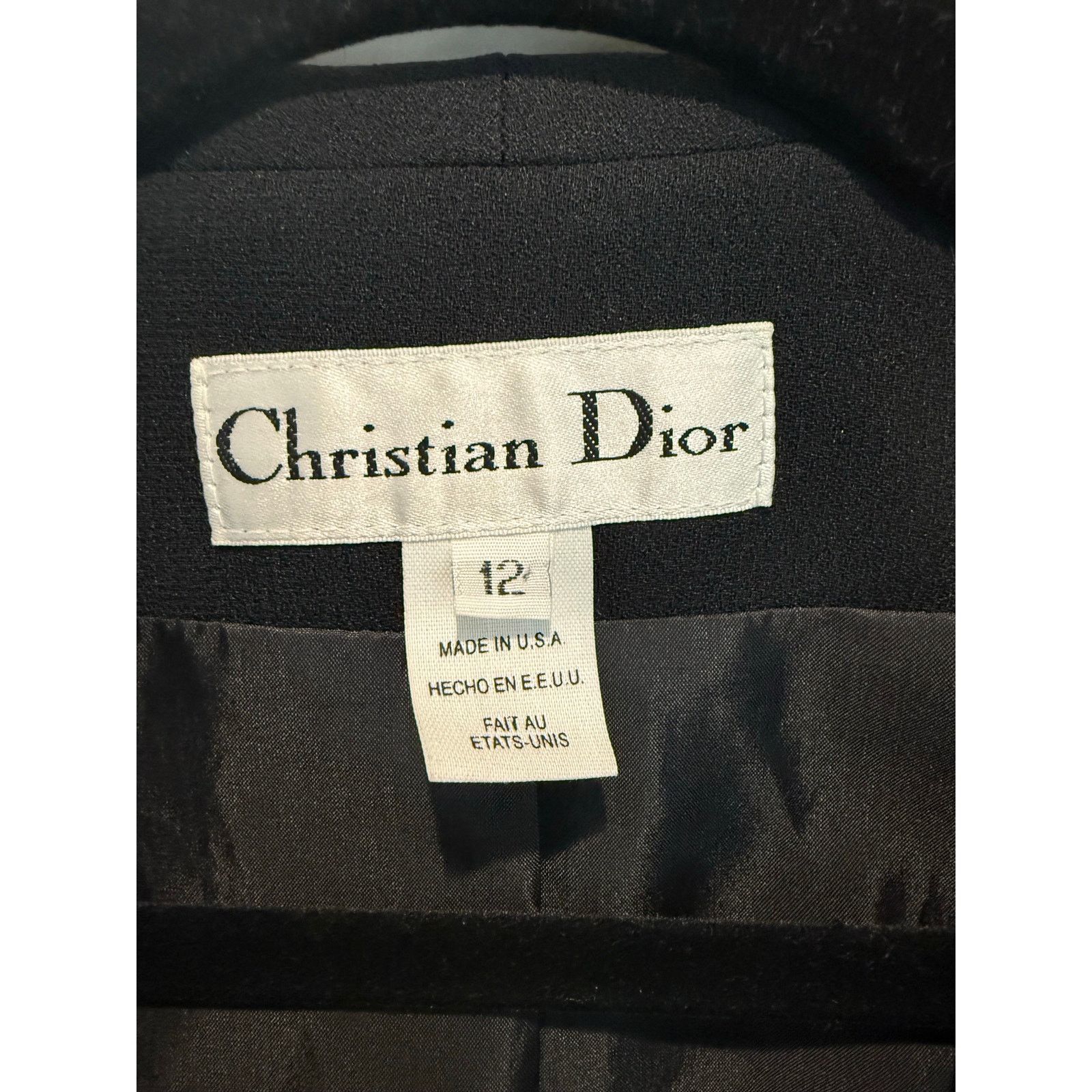 Dior Christian Dior Vintage Black Tuxedo Blazer 12 Hinged Waist Size XL / US 12-14 / IT 48-50 - 4 Thumbnail