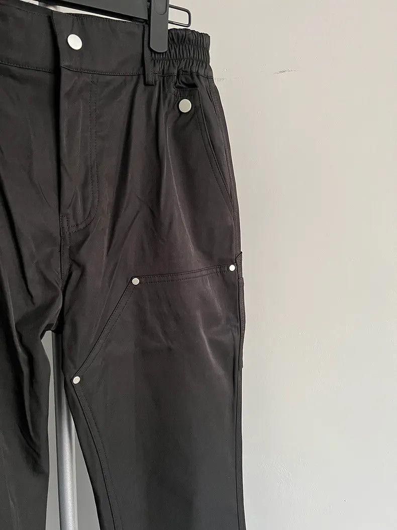 Black Straight-Leg Pants with Zipper Detail