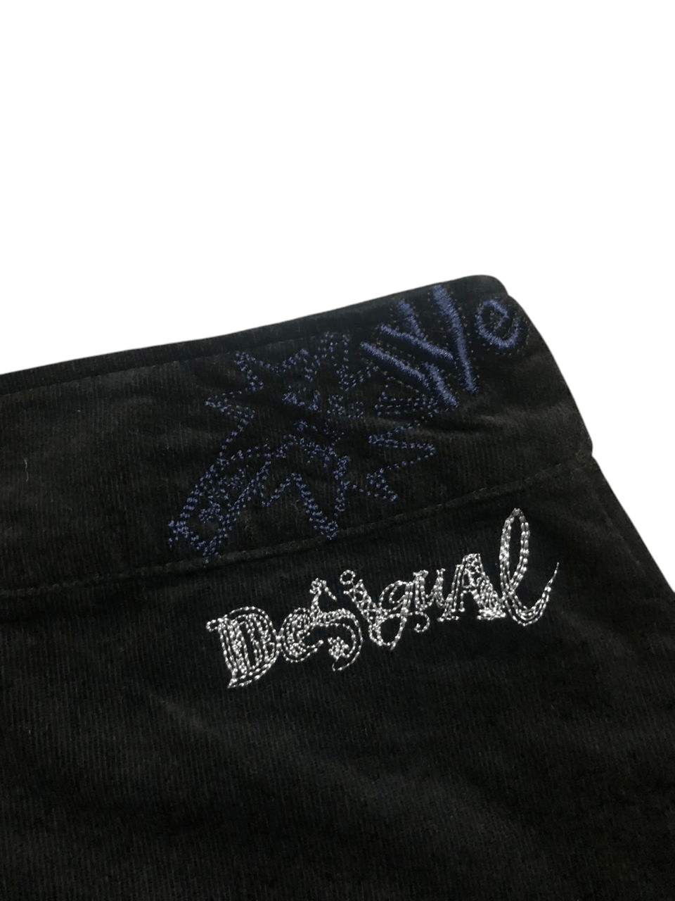 Designer × Japanese Brand Rare💥Desigual Corduroy Double Button Mini Skirt Size 29" - 7 Thumbnail