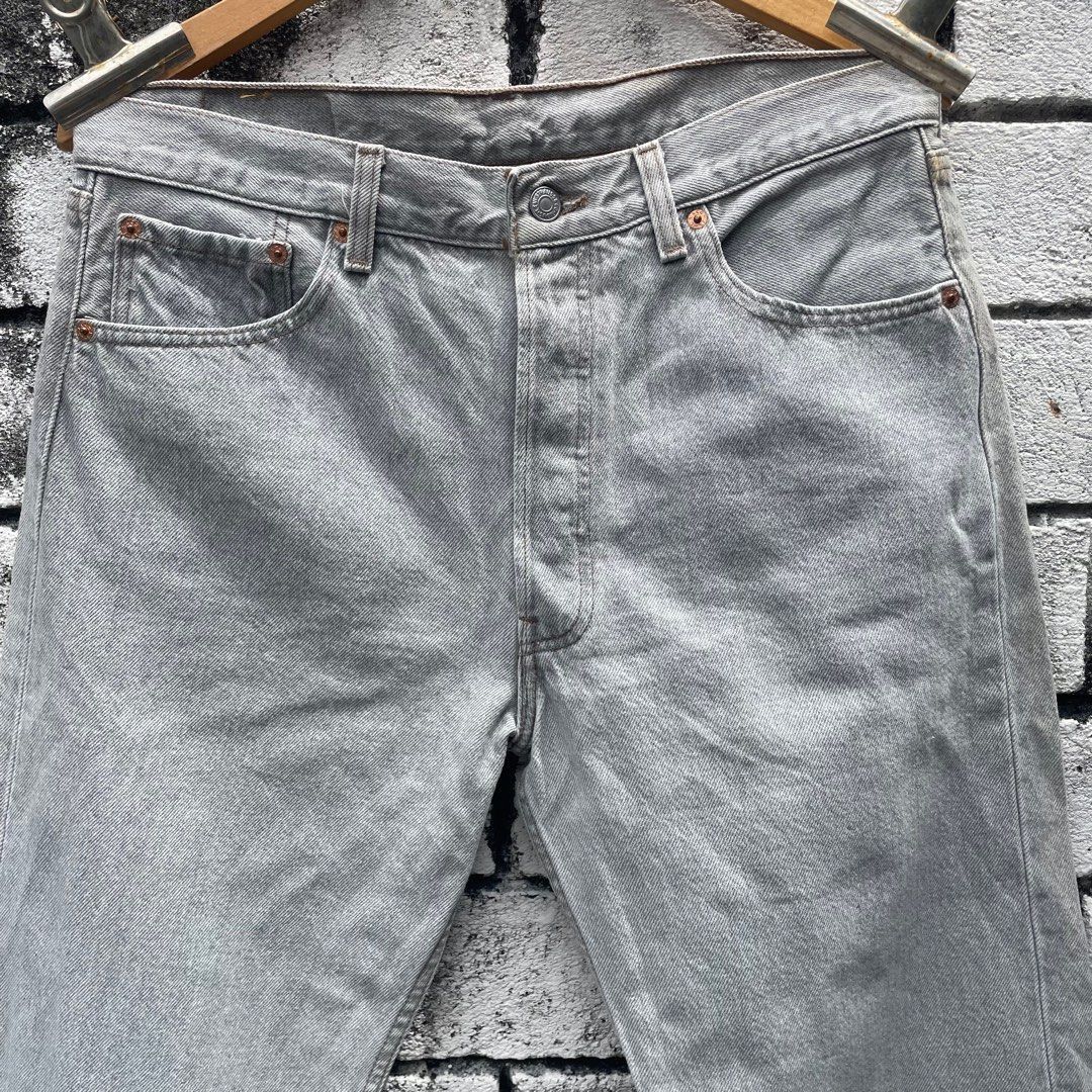 Size 34 Vintage Levis 501 Denim Jeans Grey USA
