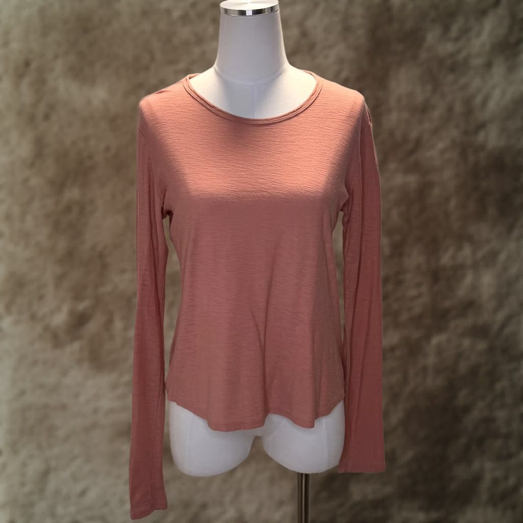 James Perse James Perse Shirt Womens 1 Pink Long Sleeve Scoop Neck Cotton Modal Top Size XS / US 0-2 / IT 36-38 - 1 Thumbnail