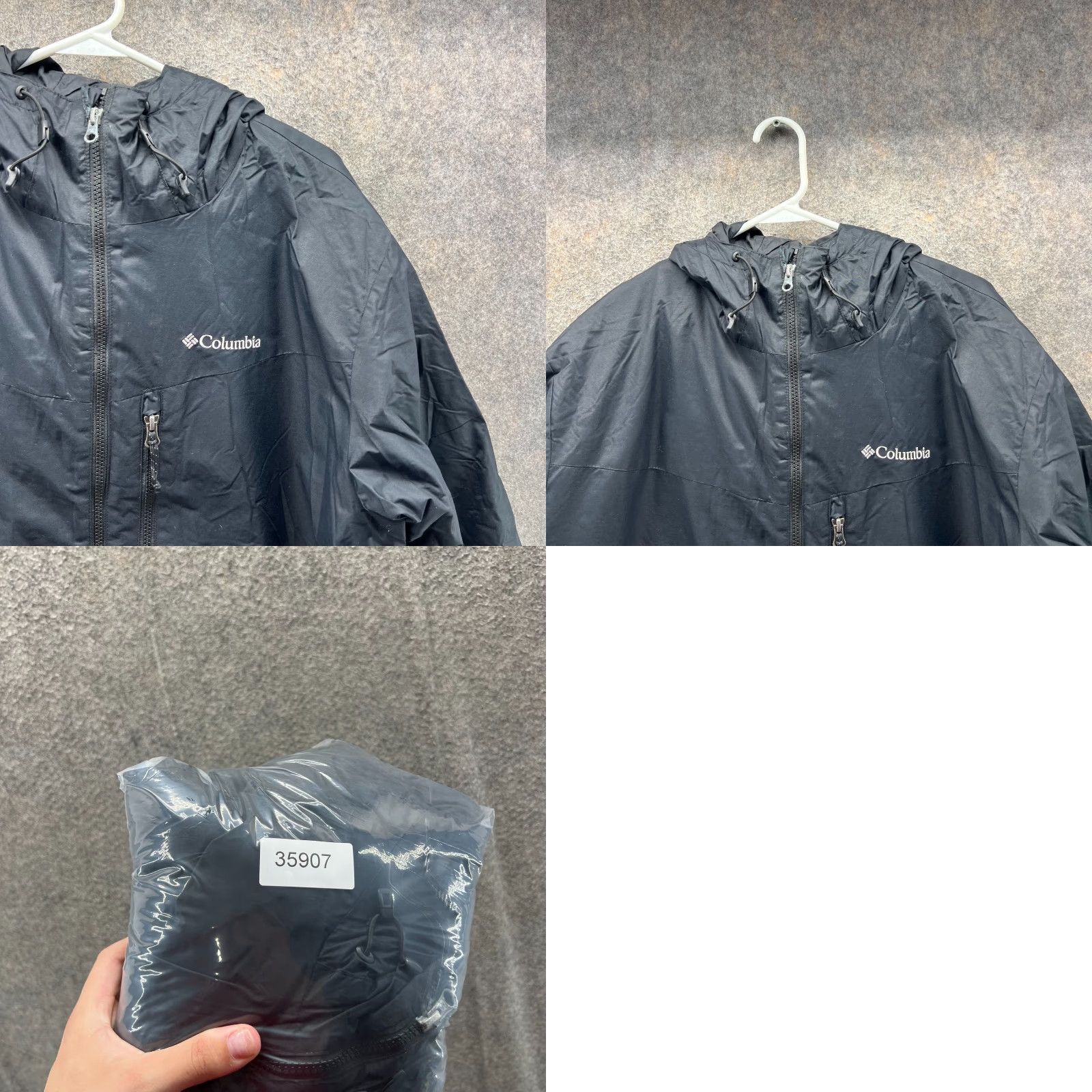 Vintage Columbia Jacket Mens XL Black Thermal Hooded Full Zip Windbreaker Vintage Size US XL / EU 56 / 4 - 8 Thumbnail