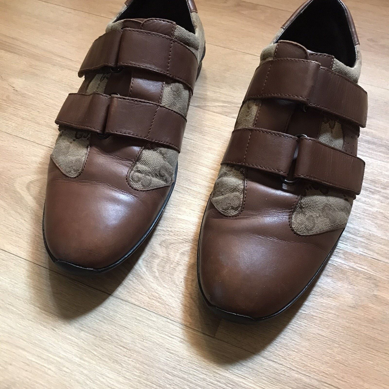 Gucci GUCCI Sneakers Guccissima Leather Low Top CANVA Made Italy Size US 8 / EU 41 - 9 Thumbnail