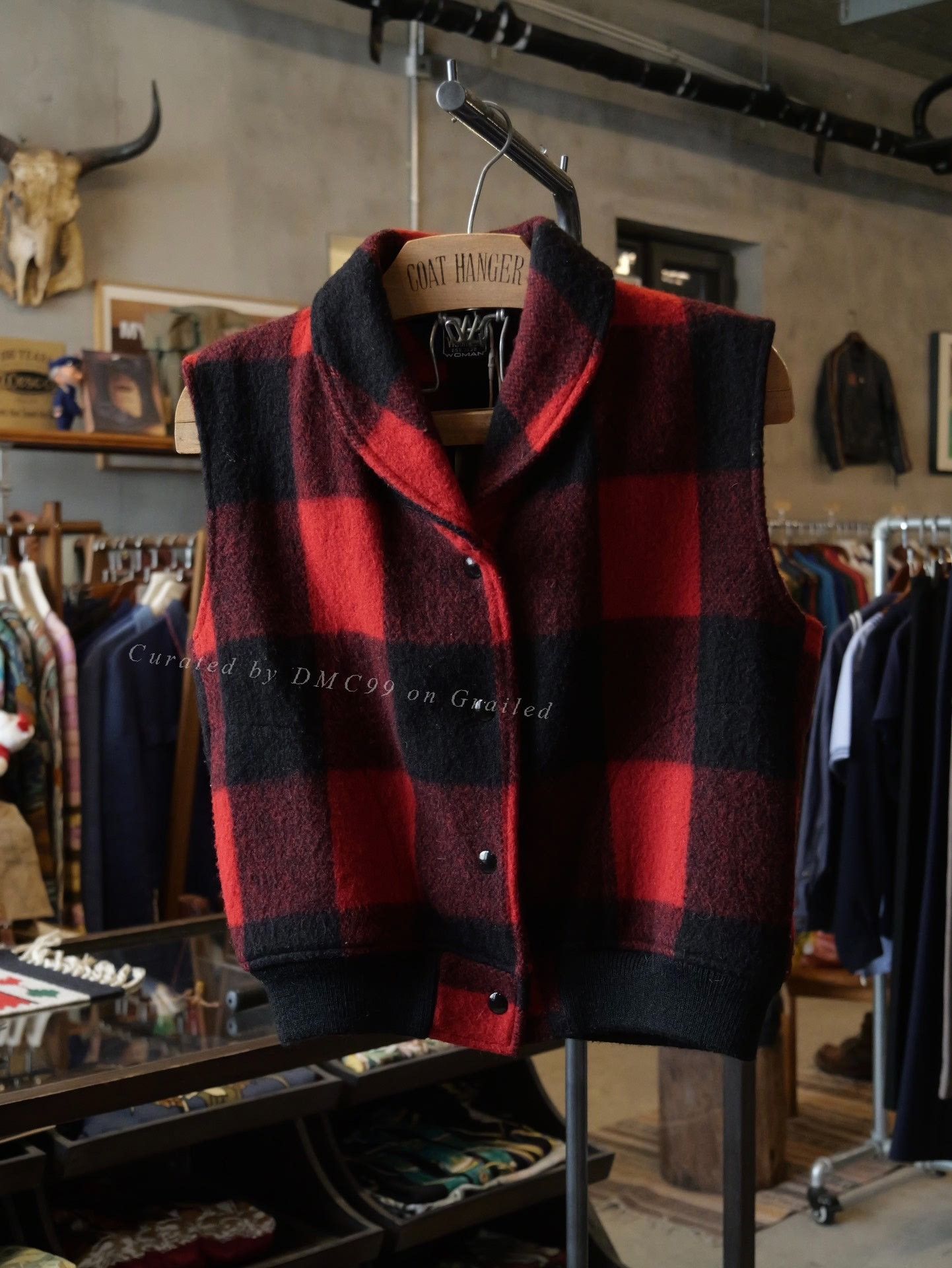 Woolrich Woolen Mills Woolrich 1980s Shawl Collar Plaid Wool Vest Size US M / EU 48-50 / 2 - 1 Thumbnail
