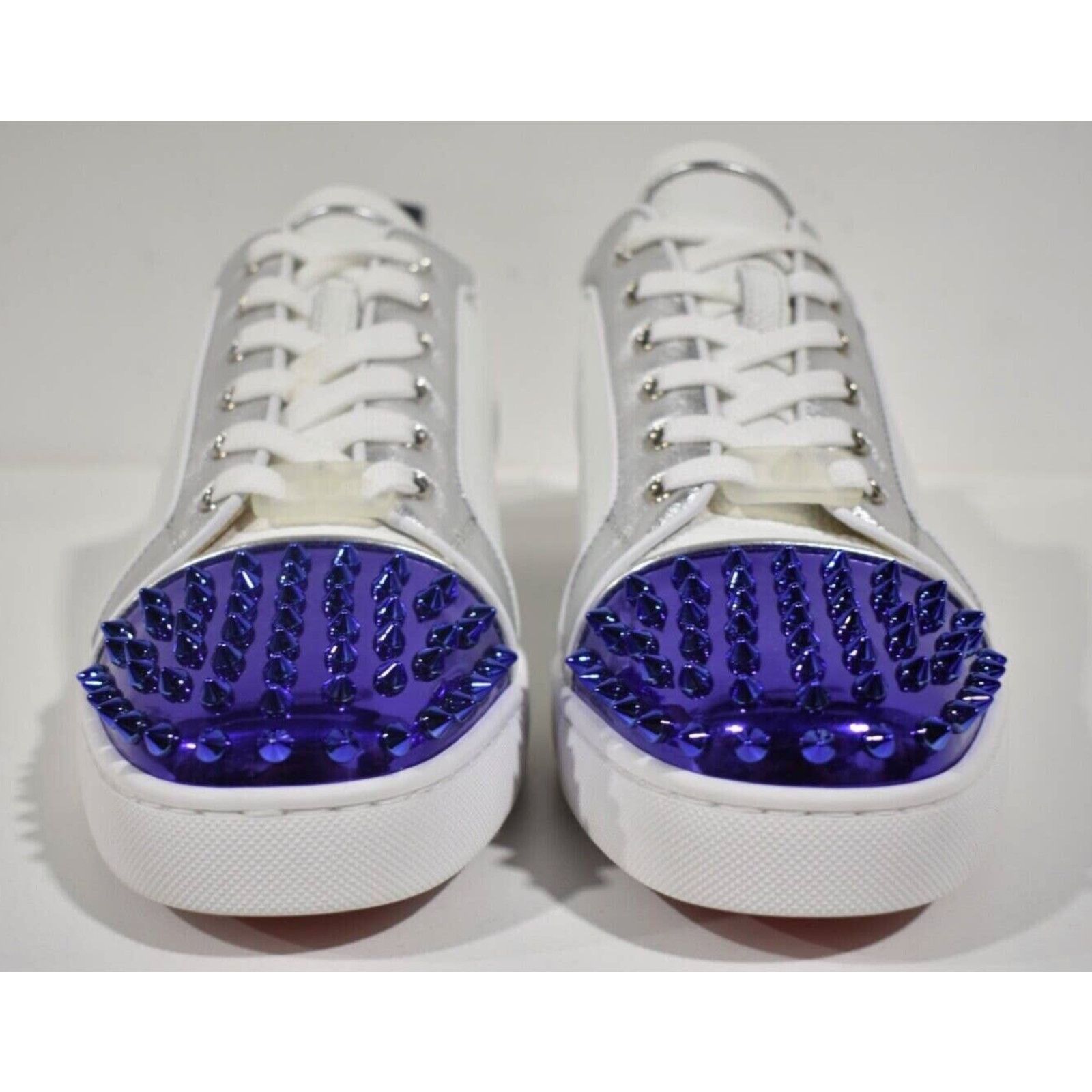 Christian Louboutin Christian Louboutin Louis Junior Spikes Flat White Purple Size US 9 / EU 42 - 5 Thumbnail