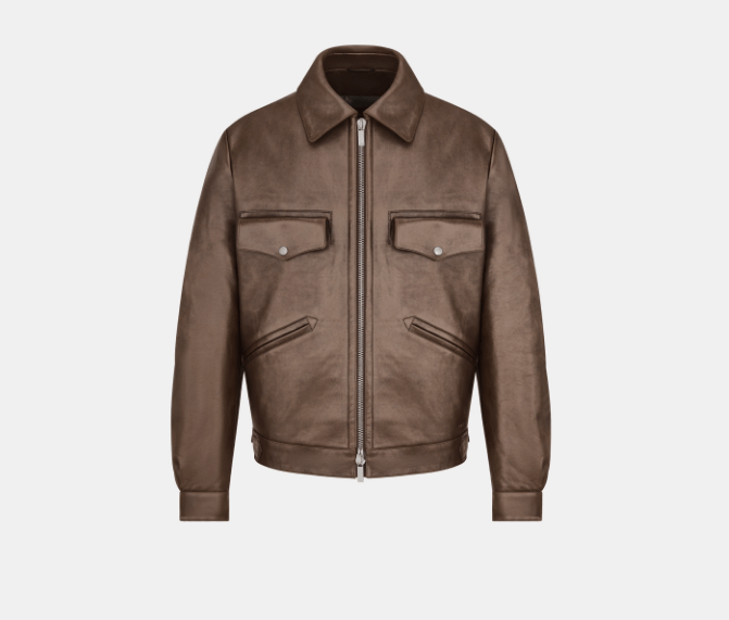 Dior o1w1db10525 483L41 Zipped Jacket in Brown Size US S / EU 44-46 / 1 - 1 Thumbnail