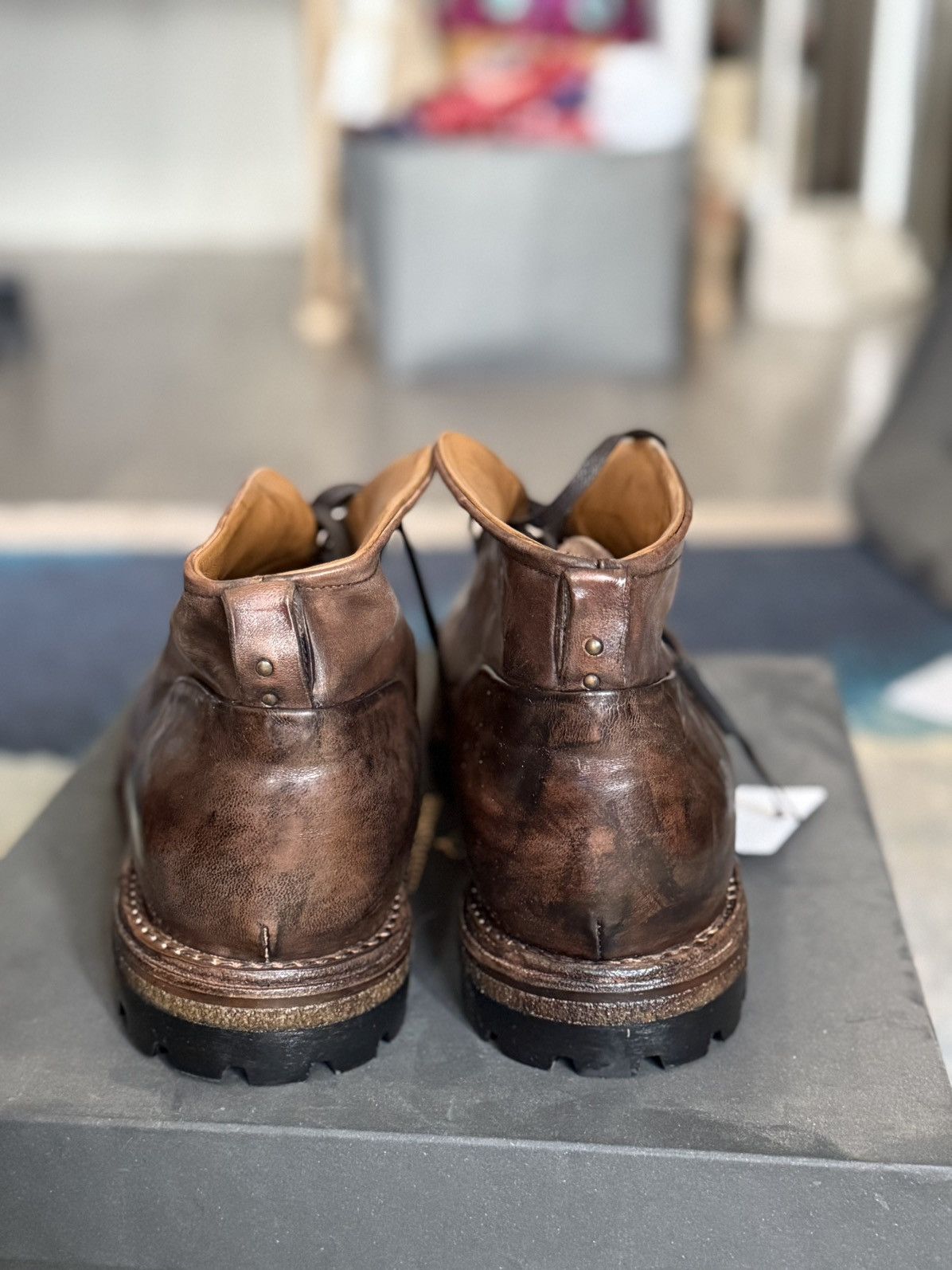 Silvano Sassetti Derby travel boots horsehide leather Size US 11 / EU 44 - 5 Thumbnail