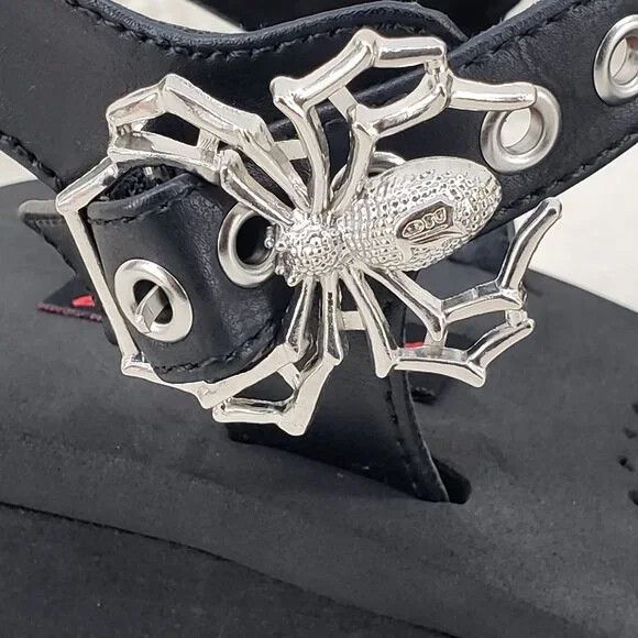 Other Funn Platform Goth Spider Web Sandals Ankle Strap Wedge Shoe Size US 6 / IT 36 - 7 Thumbnail