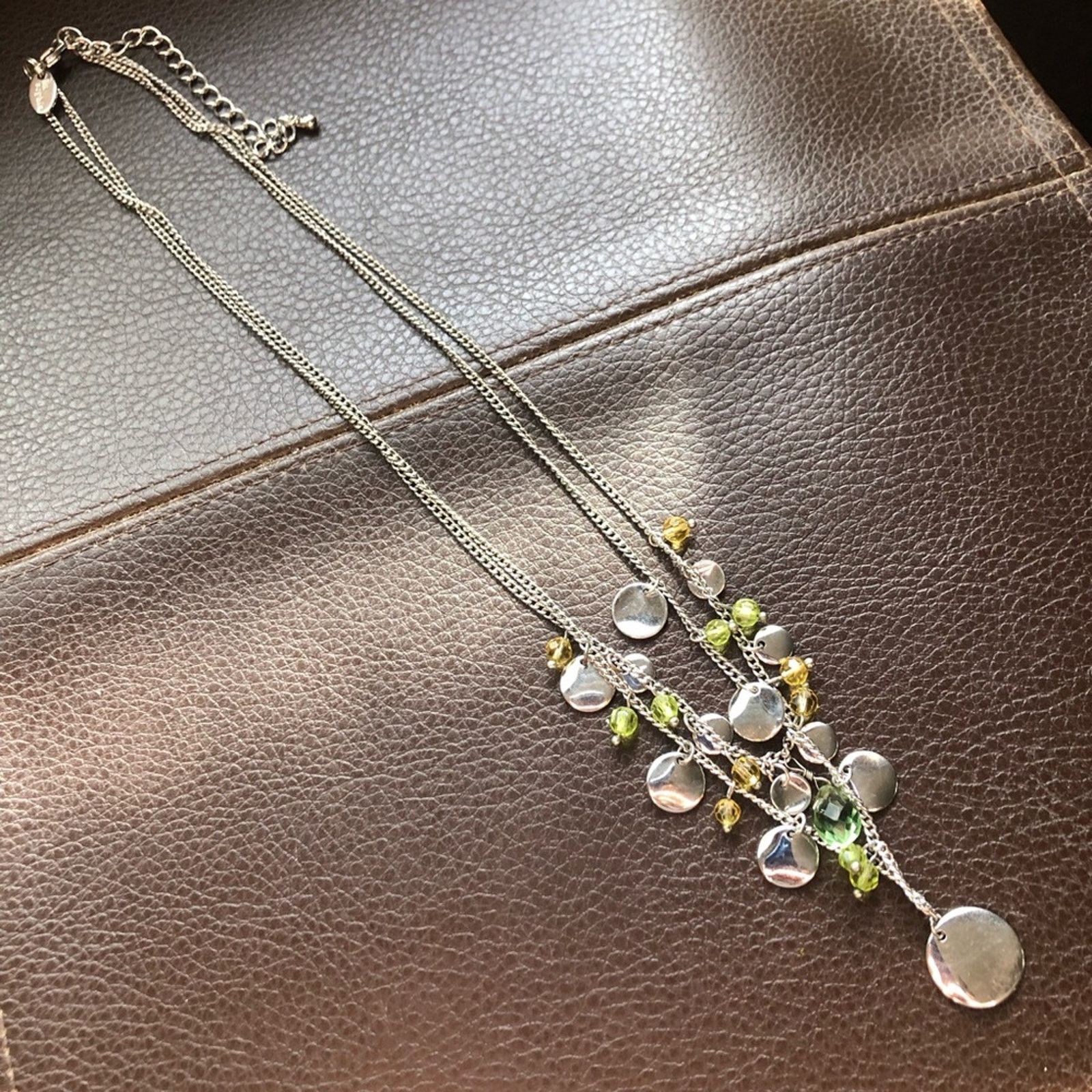 Jewelry Lia Sophia silver disc faceted glass crystal necklace Size ONE SIZE - 5 Thumbnail