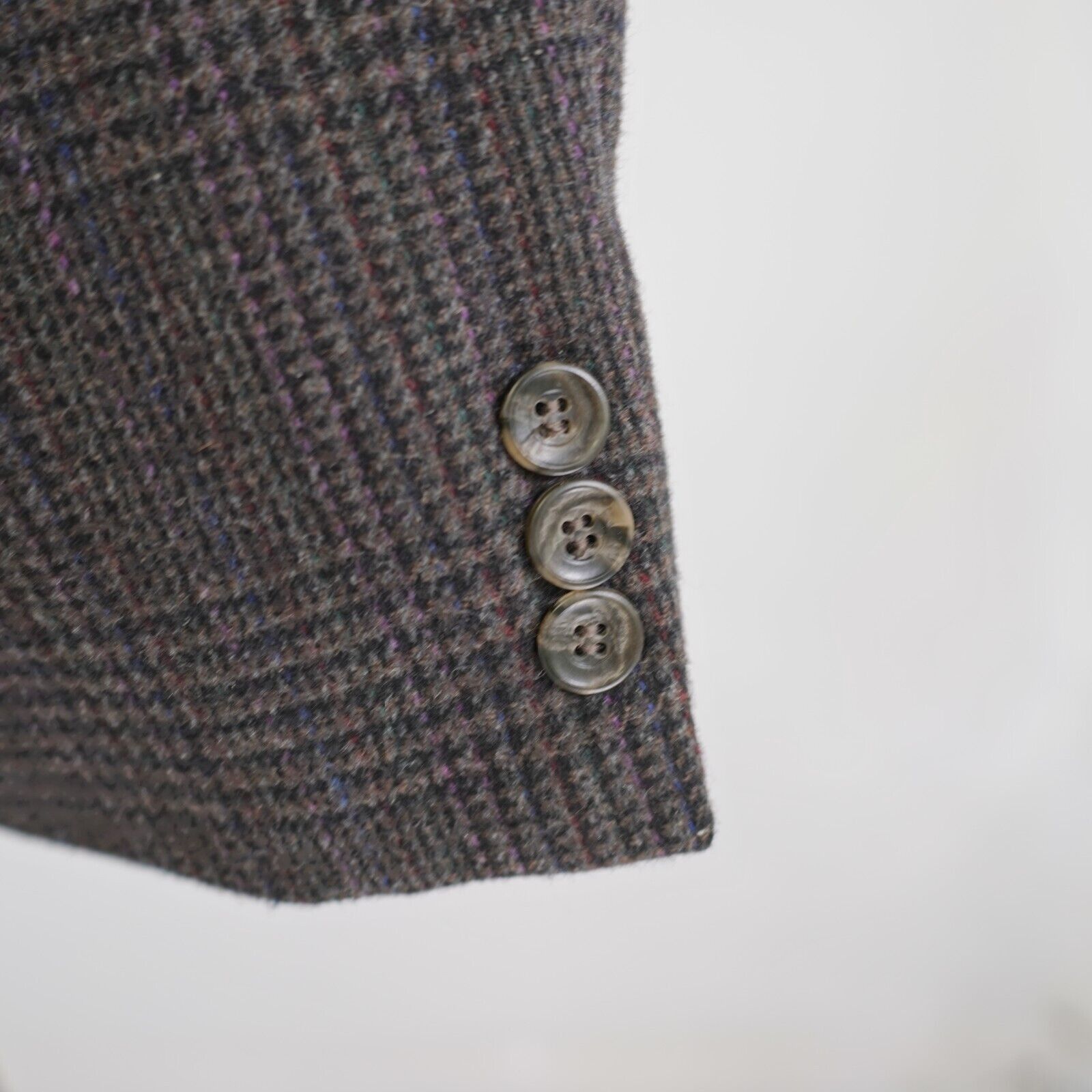Haggar Haggar Tweed Wool Brown Glen Plaid Sport Coat 42L W/ Multi-C Size 42L - 3 Thumbnail