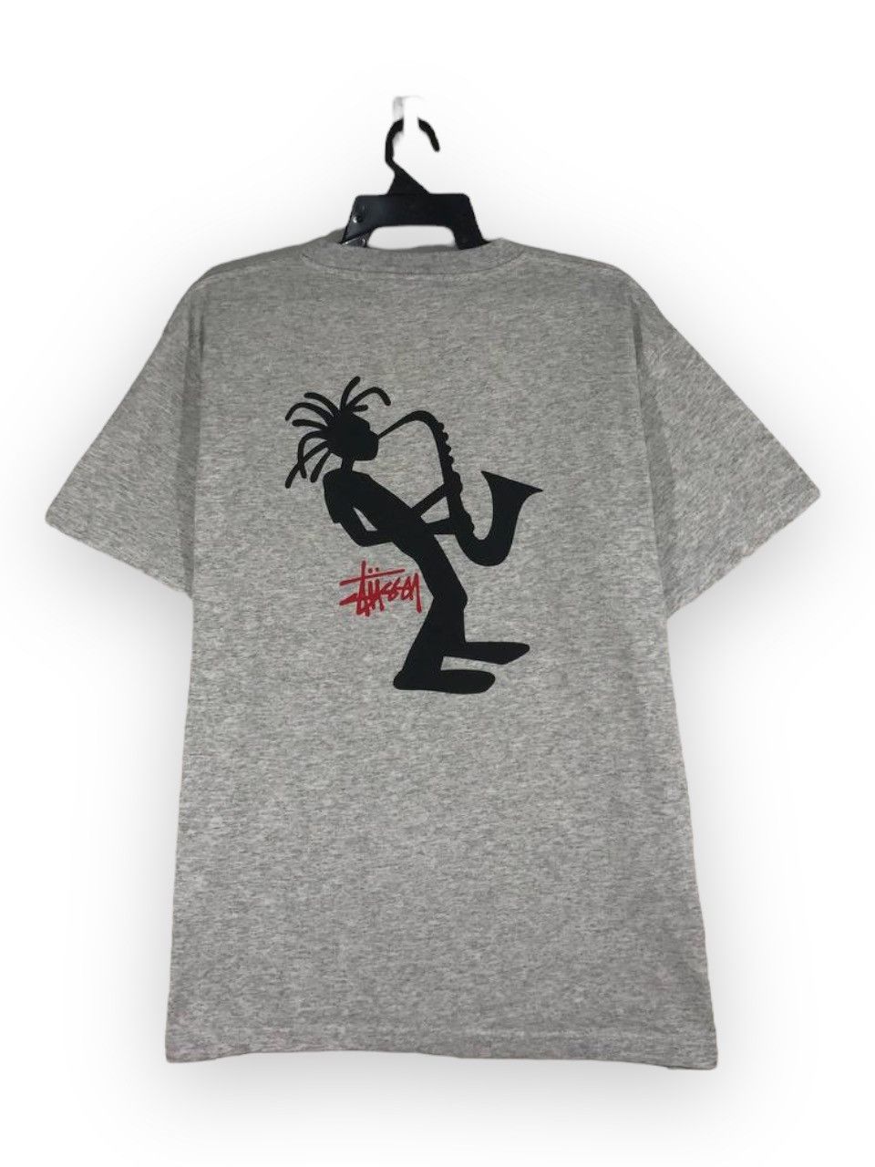 image of Skategang x Stussy Vintage Stussy All The Jazz Stick Man in Grey, Men's (Size XL)