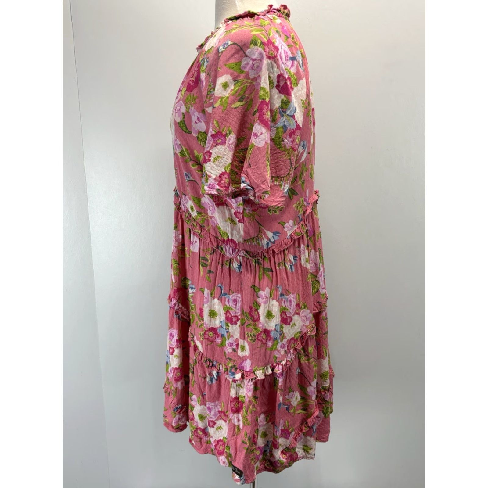 Vintage Matilda Jane Enchanted Garden Fresh Florals Ruffle Sleeve Tiered Dress Large Size S / US 4 / IT 40 - 2 Thumbnail