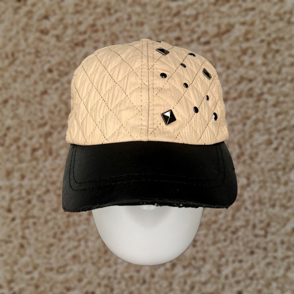 Vintage Bongo Hat Cap Strap Back Womens One Size Beige Beaded Bling Polyester Blend Hat Cap One Size Beige Beaded Rhinestone Strap Womens Size ONE SIZE - 1 Thumbnail