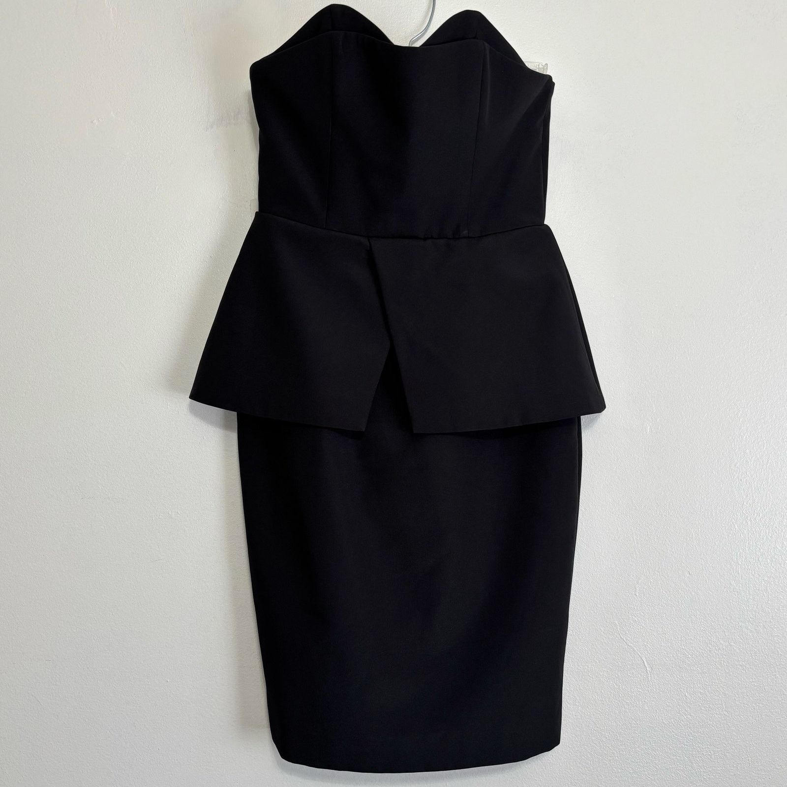 Other Finders Keepers Black Strapless Peplum Pencil Dress Size S Size S / US 4 / IT 40 - 1 Thumbnail