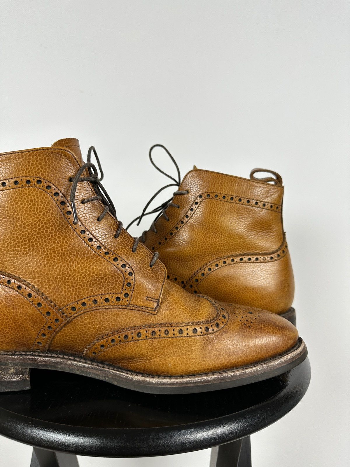Loake Loake George Brown Leather Derby Brogue Boots Shoes Size US 10 / EU 43 - 18 Thumbnail