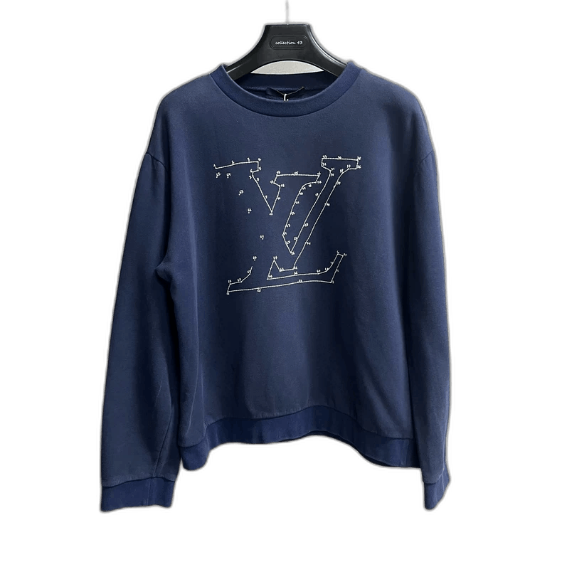Louis Vuitton Louis Vuitton Navy Blue Logo Embroidered Sweatshirt -2505 Size US XXL / EU 58 / 5 - 1 Thumbnail