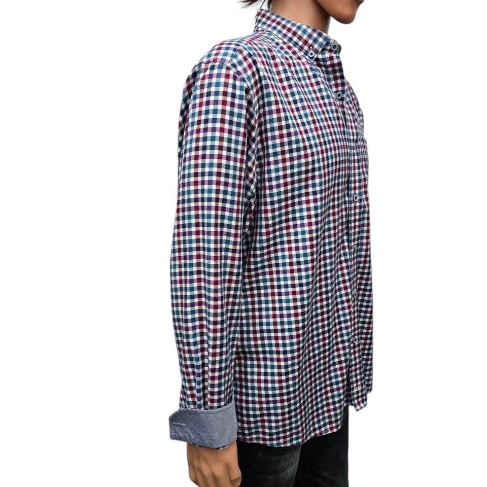 Johnston & Murphy JOHNSTON & MURPHY Shirt Men XL Contrast Flip Cuff Check Size US XL / EU 56 / 4 - 10 Thumbnail