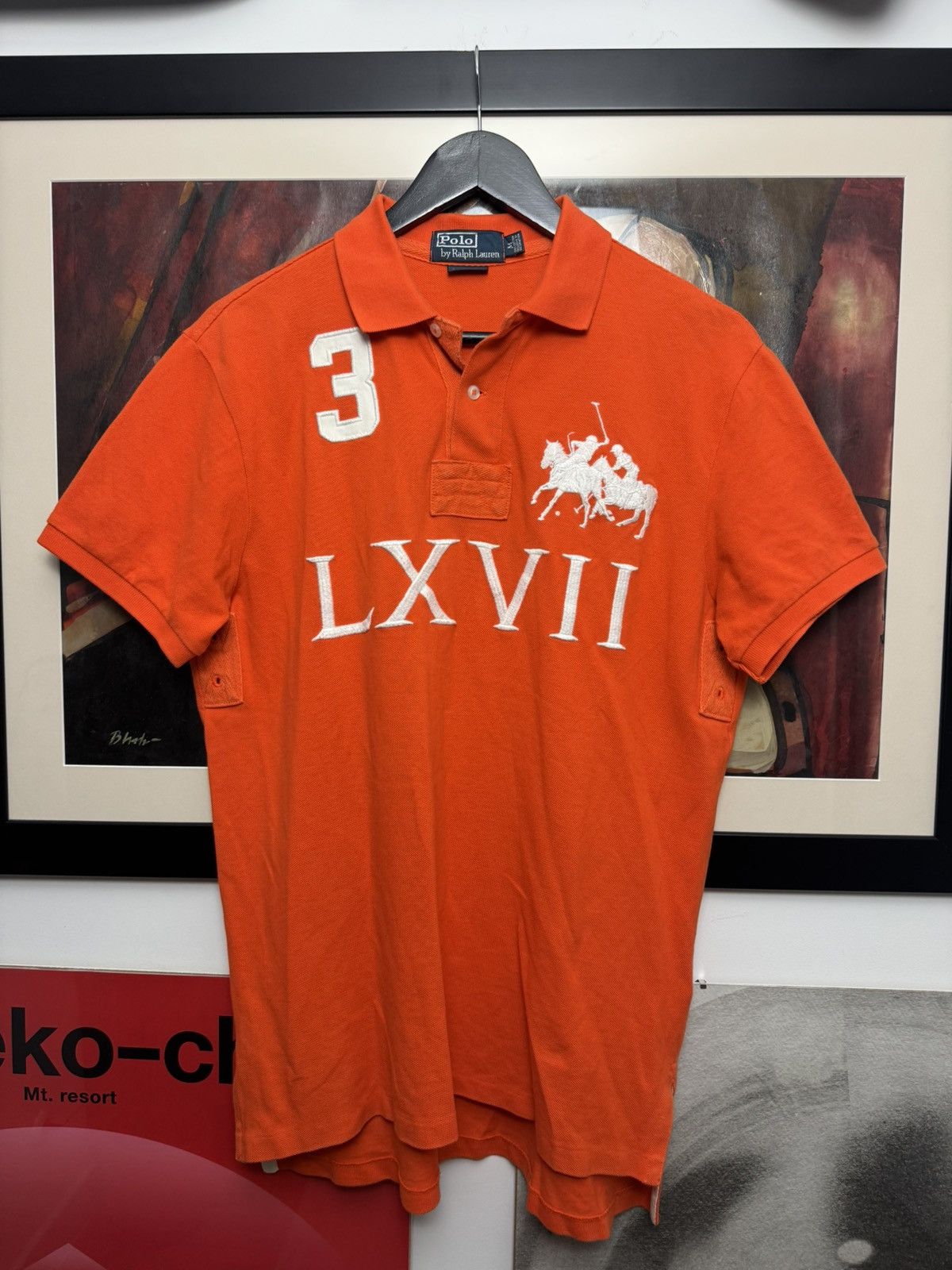 Polo Ralph Lauren Orange Tee Chief Keef Hype Big Logo Rare