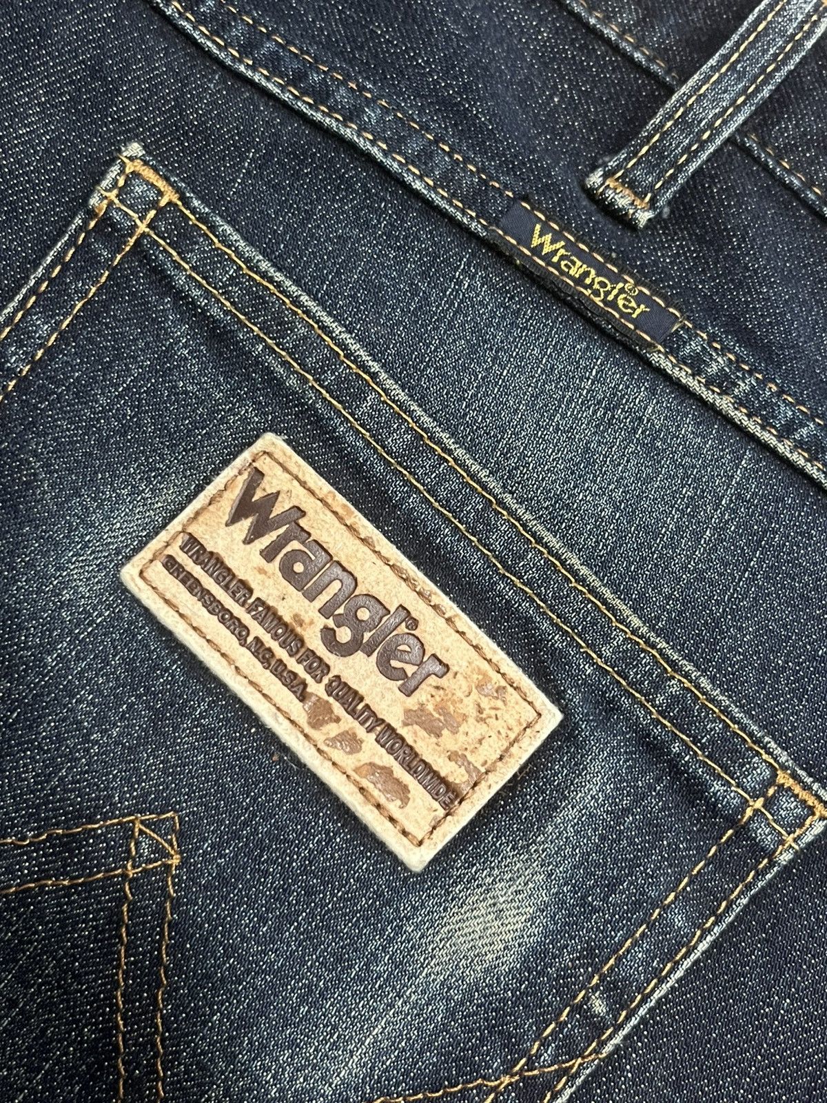 Wrangler Vintage Wrangler Dark Blue Washed Straight Leg Jeans Size US 33 - 8 Thumbnail