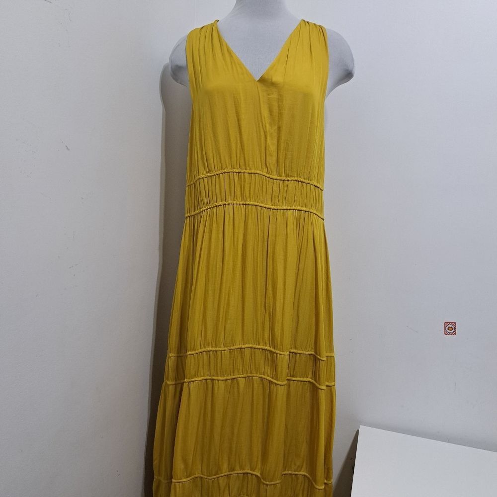 Anthropologie Anthropologie Dolan Goldenrod Boho Tiered Sleeveless Maxi Dr Size M / US 6-8 / IT 42-44 - 12 Thumbnail