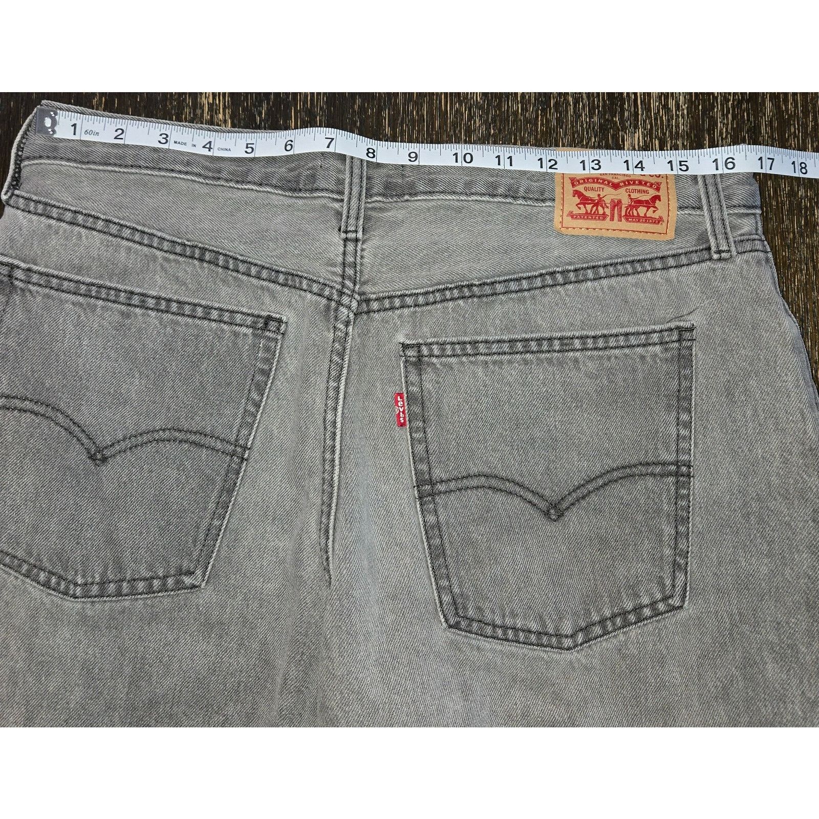Levi's Levis Jeans 31 Low Pro Straight Leg Gray Splatter Hem Size 31" - 7 Thumbnail