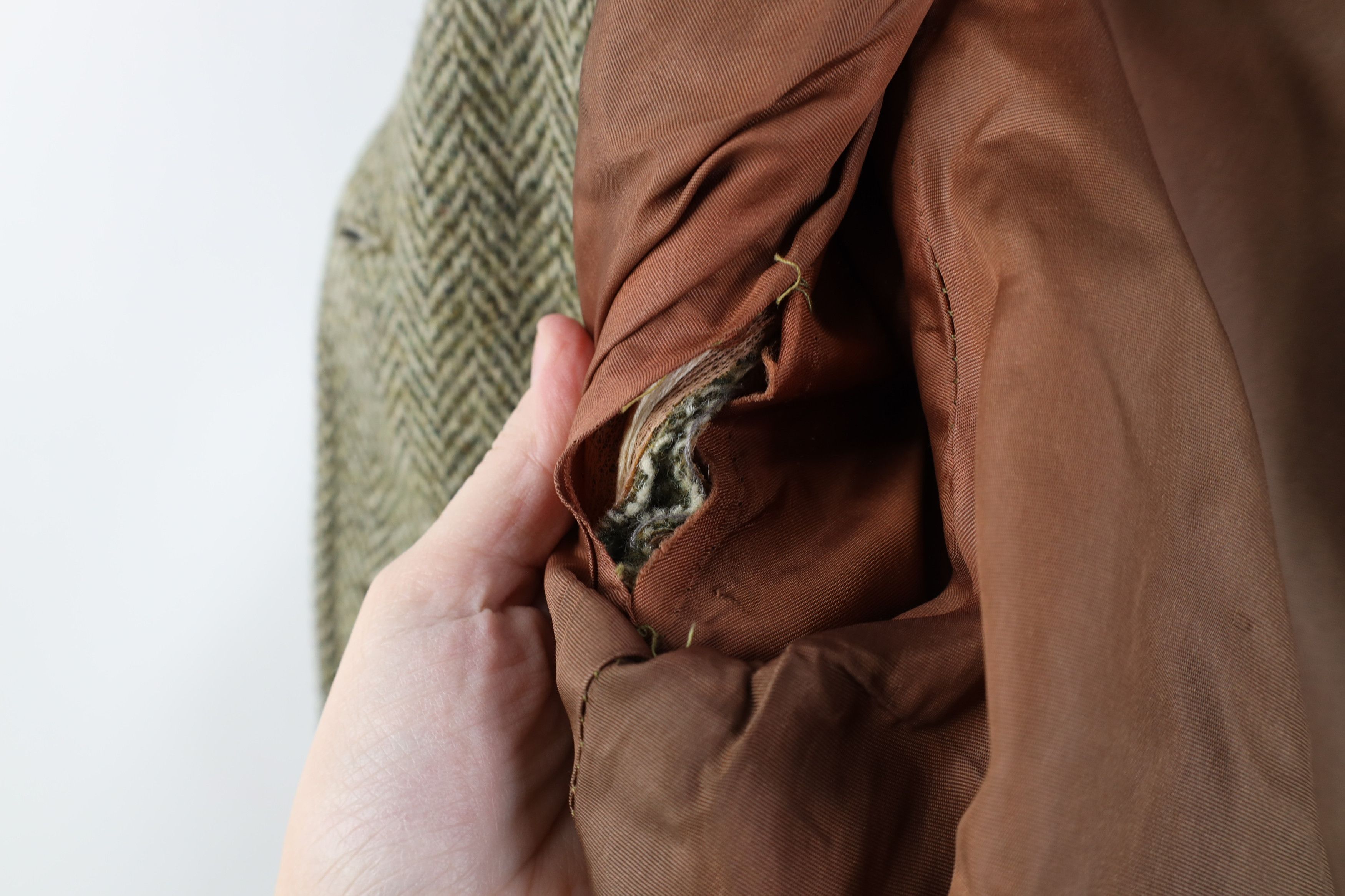 Vintage Vintage 50s Rockabilly Herringbone Coat Jacket Green USA Size L / US 10 / IT 46 - 8 Thumbnail