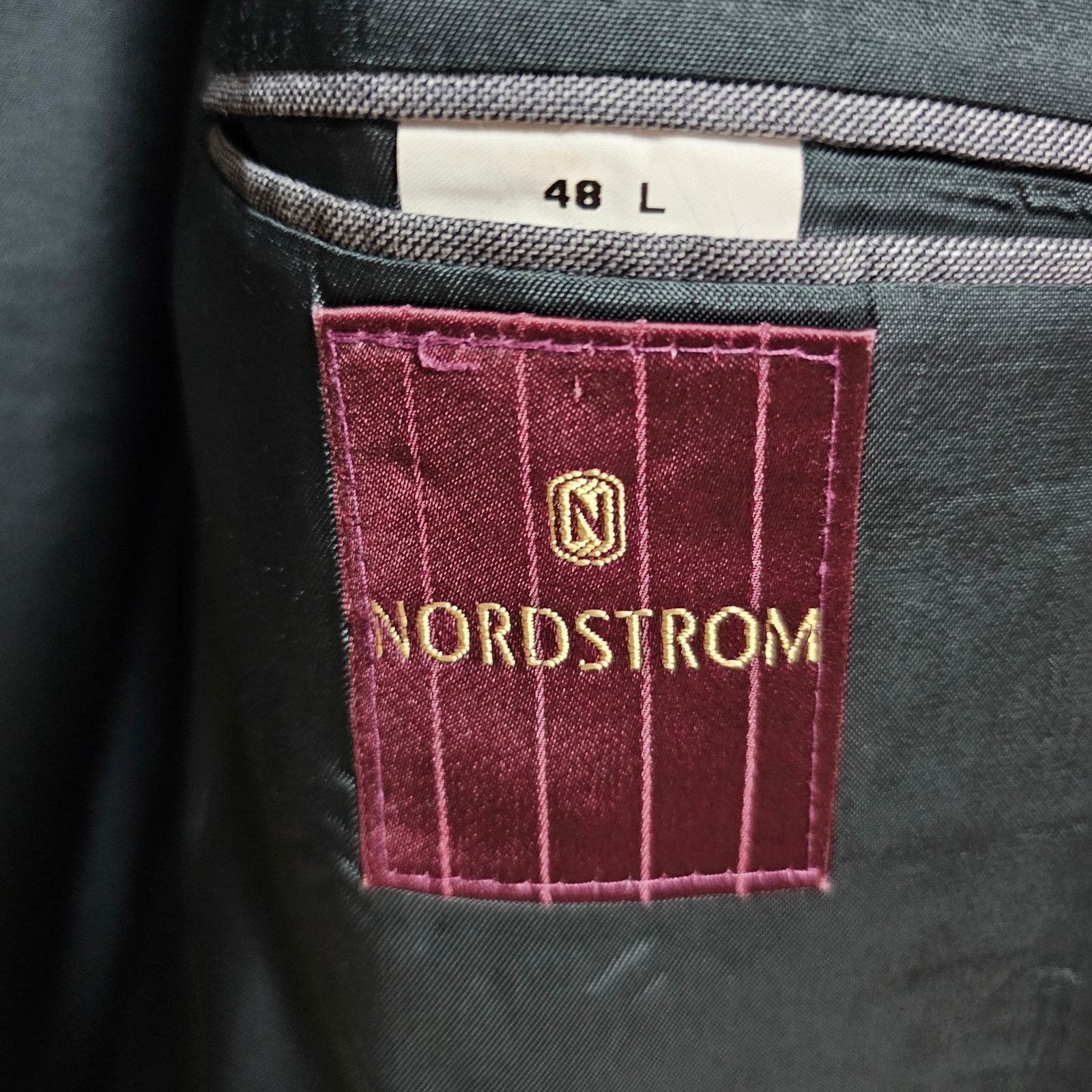 Nordstrom Nordstom Doubl Breasted Gray Tweed Mens Jacket 100% Wool 40L Size 40L - 5 Thumbnail