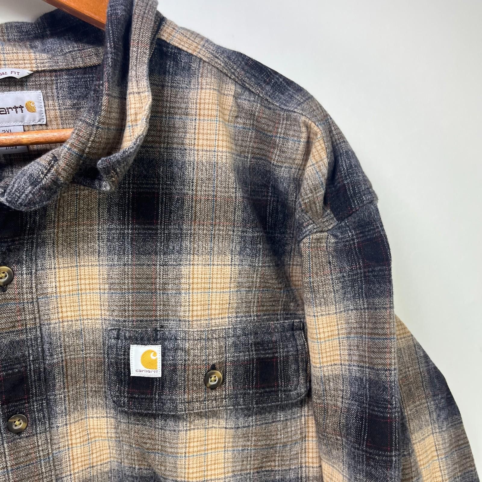 Carhartt Vintage Carhartt Flannel Plaid Button Up Shirt 2XL Size US XXL / EU 58 / 5 - 3 Thumbnail