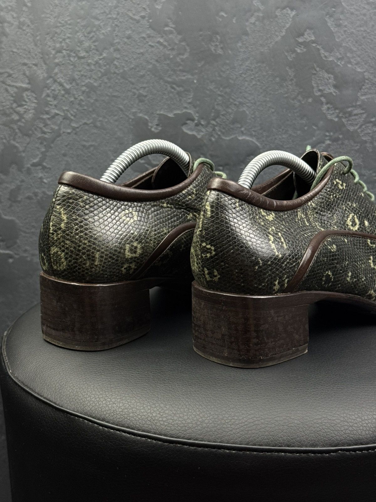 Prada Vintage Prada Python Effect Heeled Derby Shoes Archive 90s Size US 8 / IT 38 - 10 Thumbnail