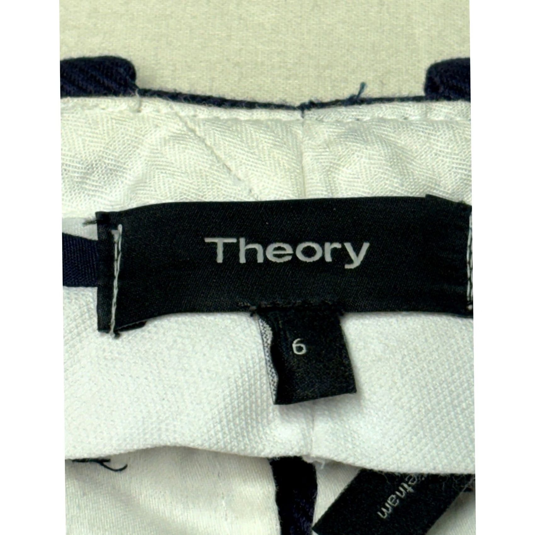 Theory Theory Womens Pintuck Knit Twill 2 Navy Straight Leg Trousers Pants 6 W28 L27 Size 28" / US 6 / IT 42 - 3 Thumbnail