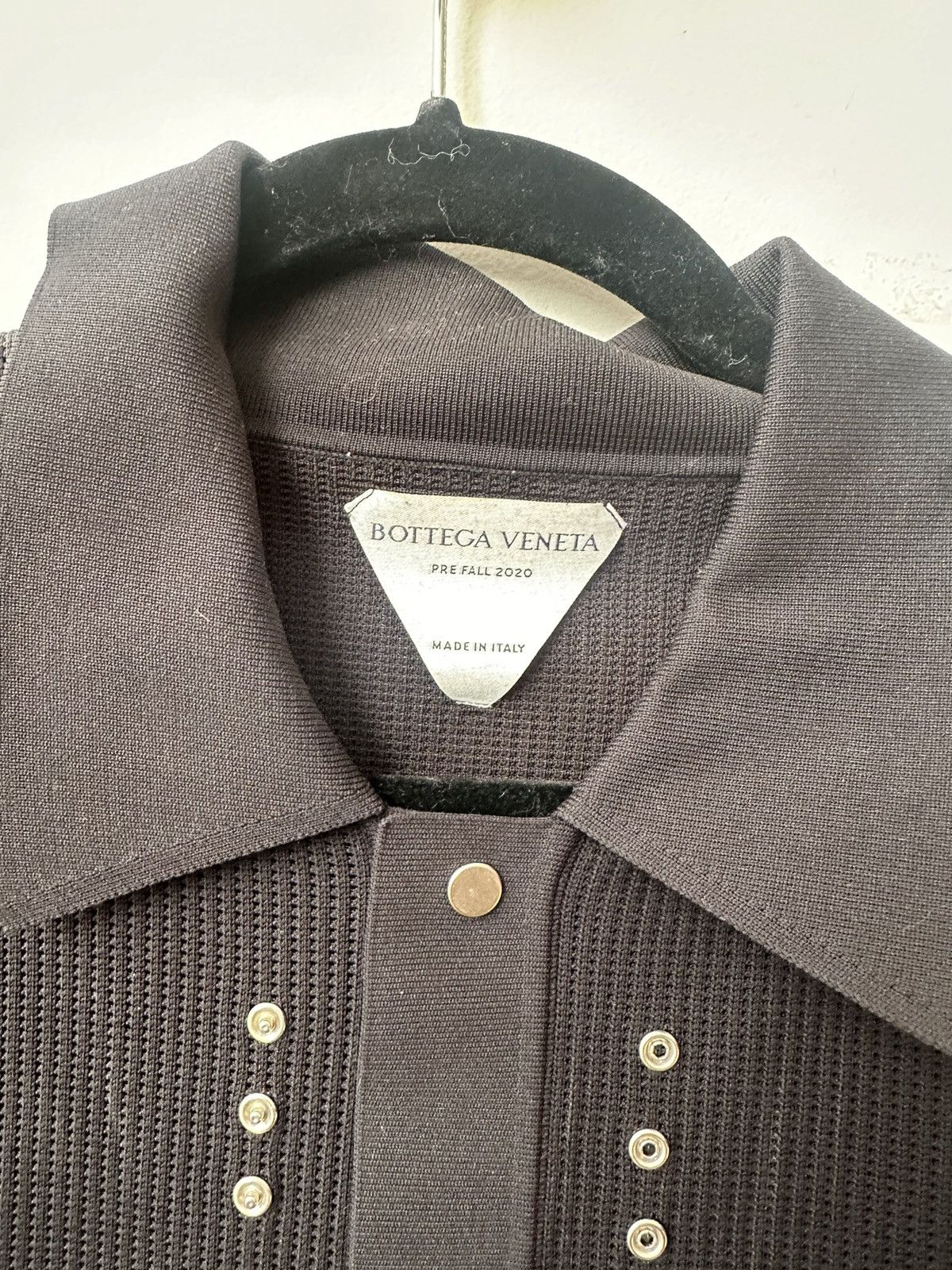 Bottega Veneta BOTTEGA VENETA Technical piqué knitted shirt Size US L / EU 52-54 / 3 - 16 Thumbnail